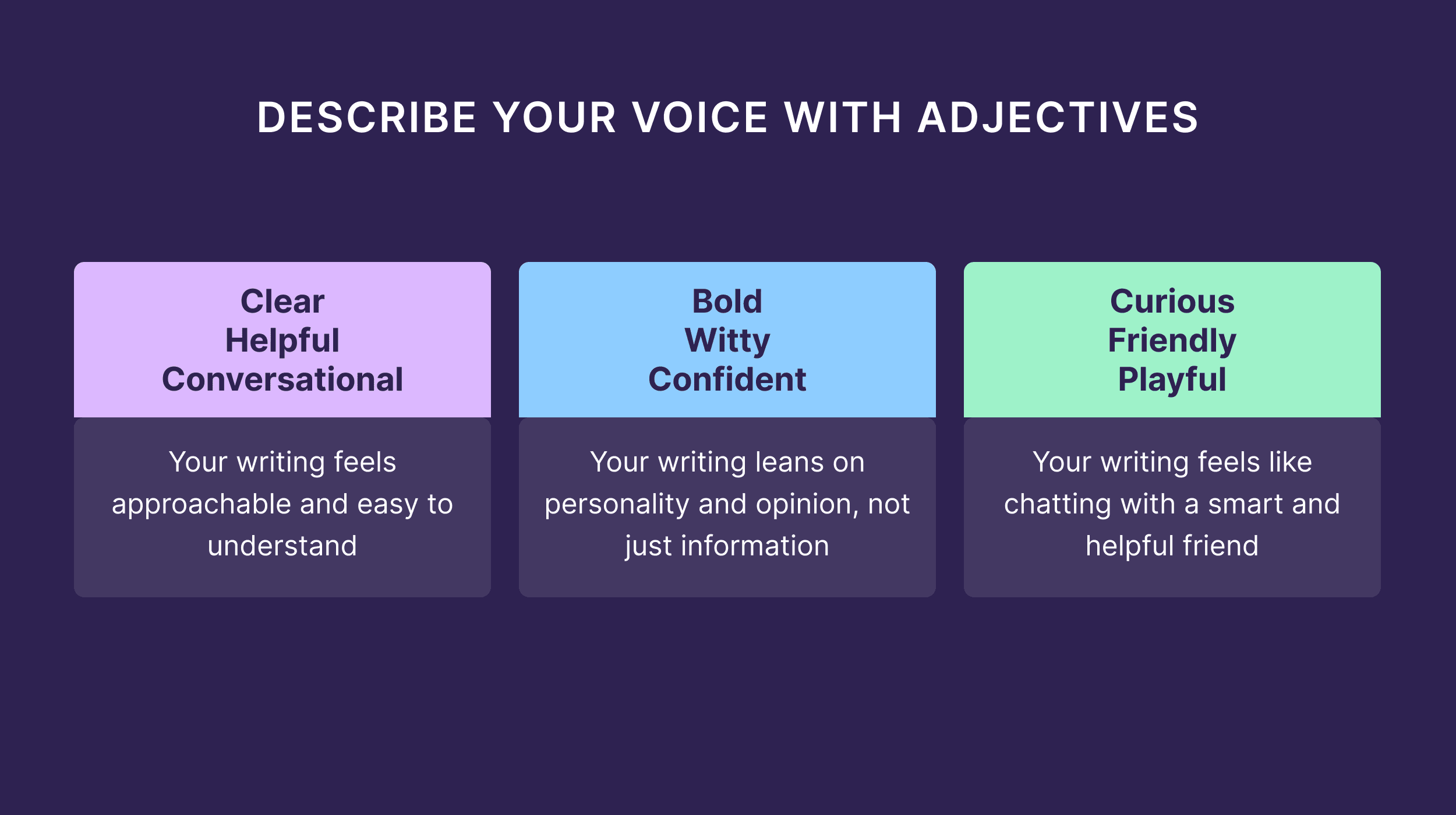 Describe your voice with adjectives