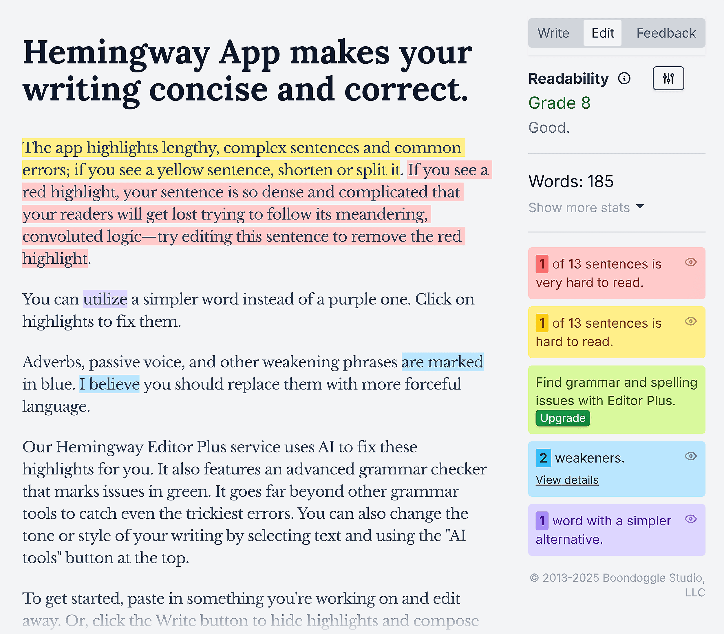Hemingway App &ndash; Free editor