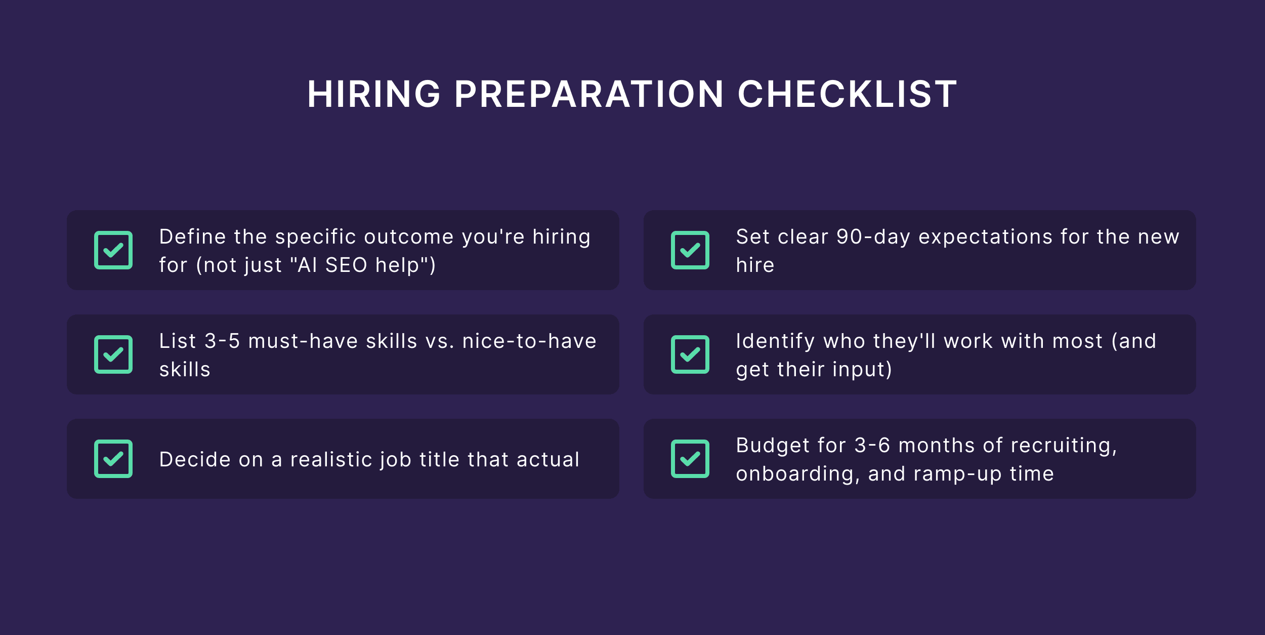Hiring Preparation Checklist