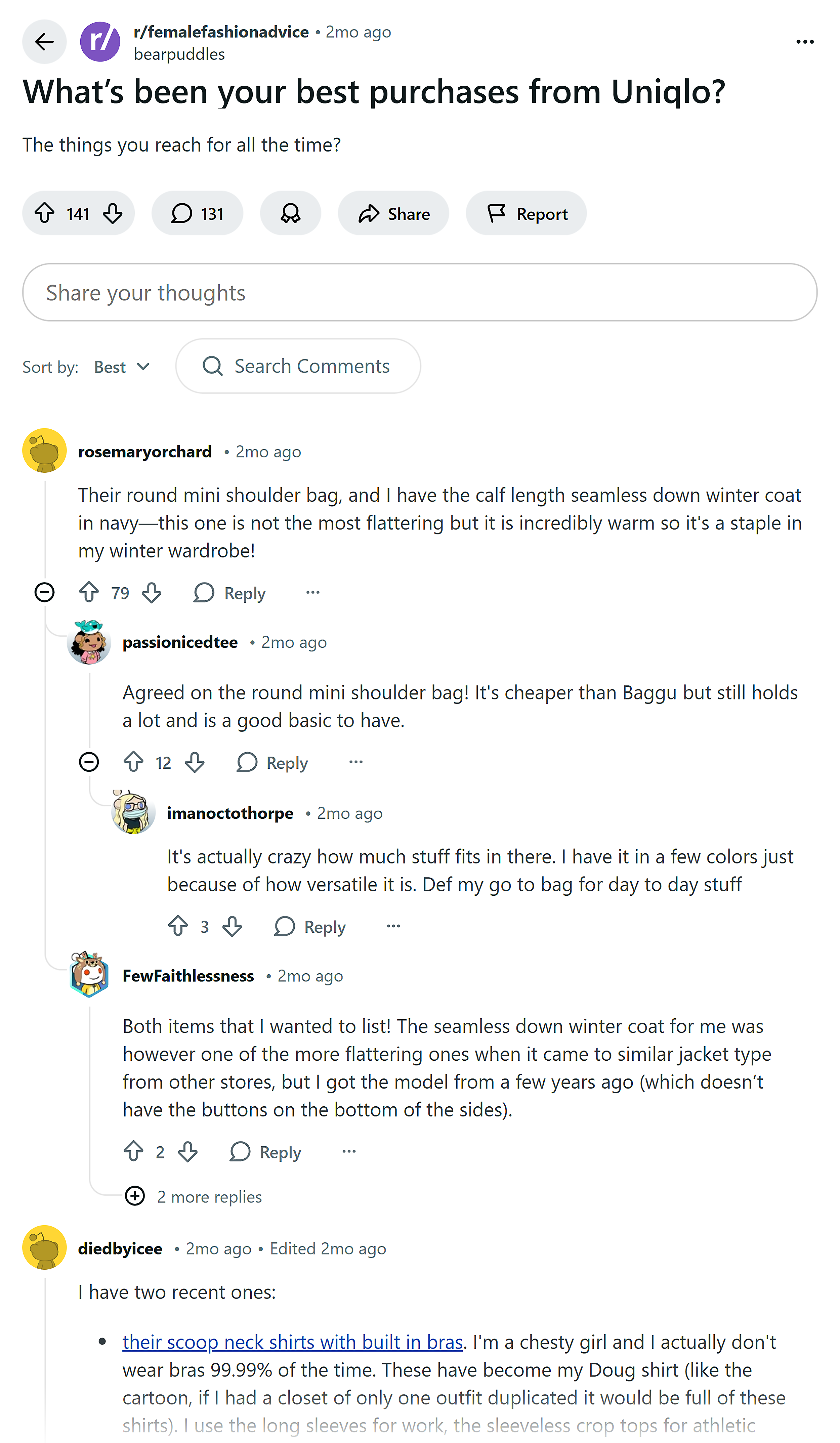 Reddit – Fashion community threads