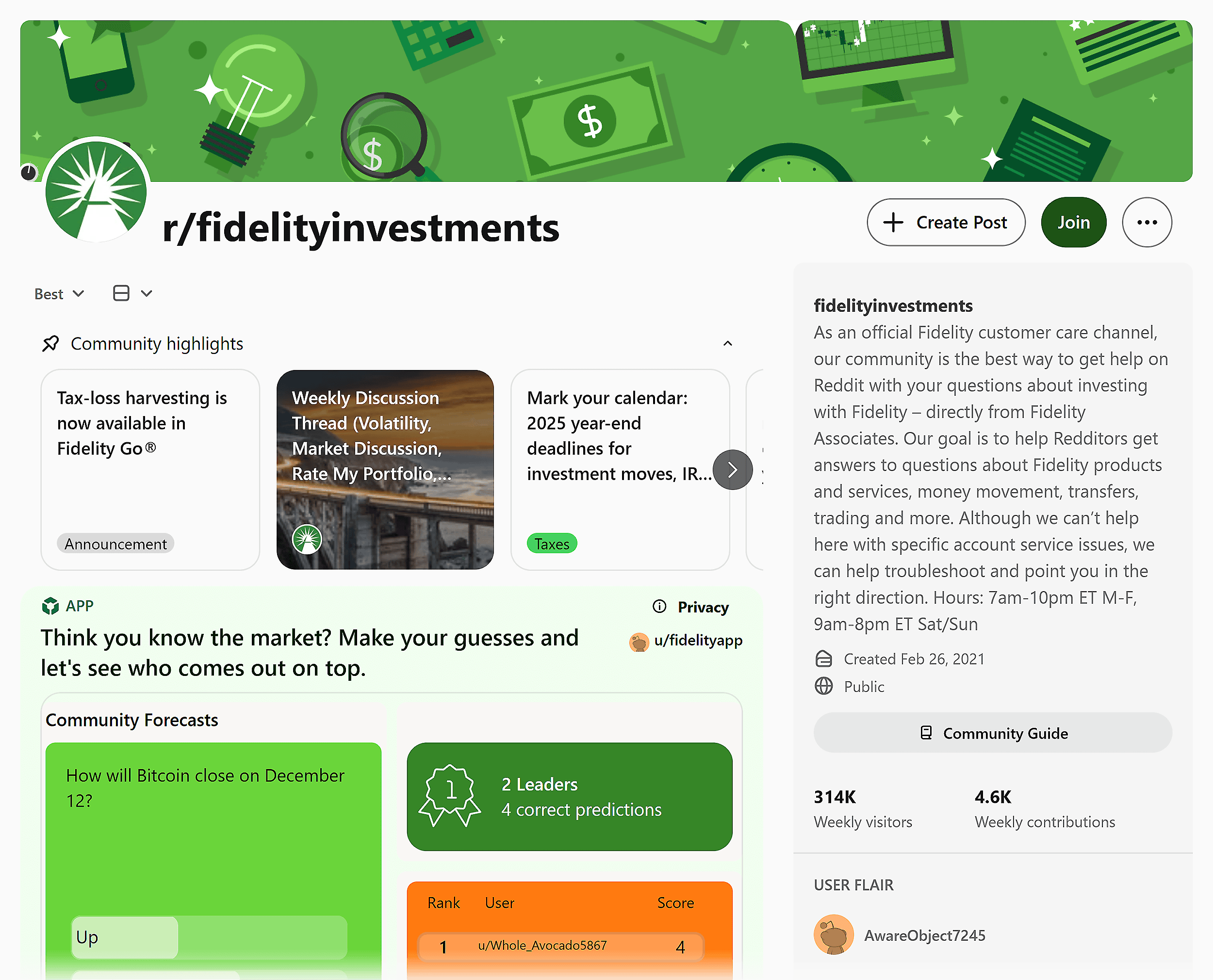 Reddit &ndash; r/fidelityinvestments