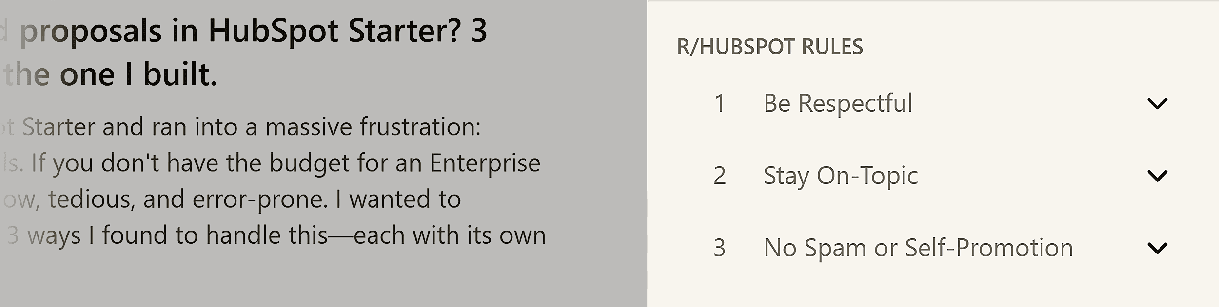 Reddit &ndash; r/hubspot rules