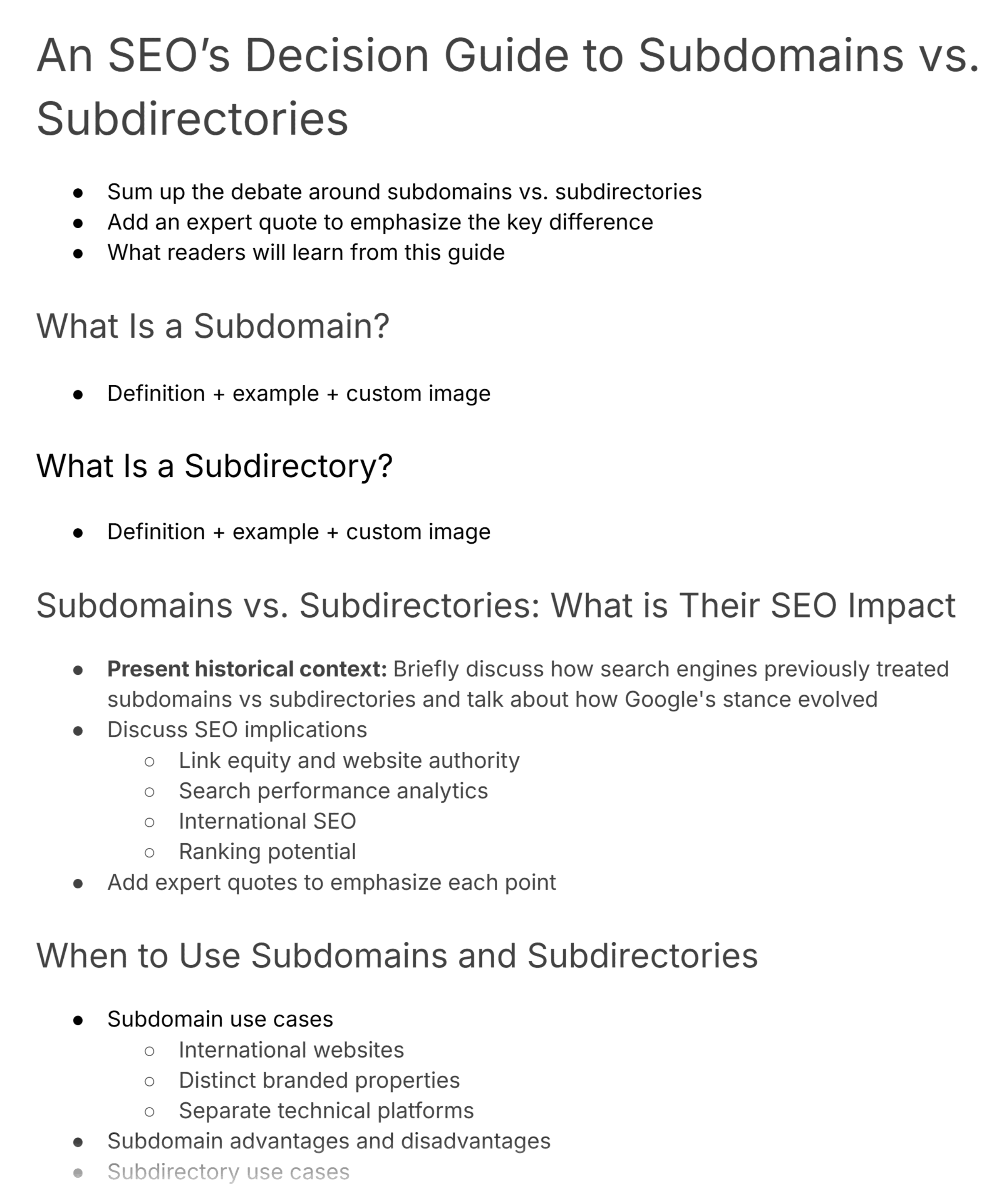 Subdomains vs. Subdirectories