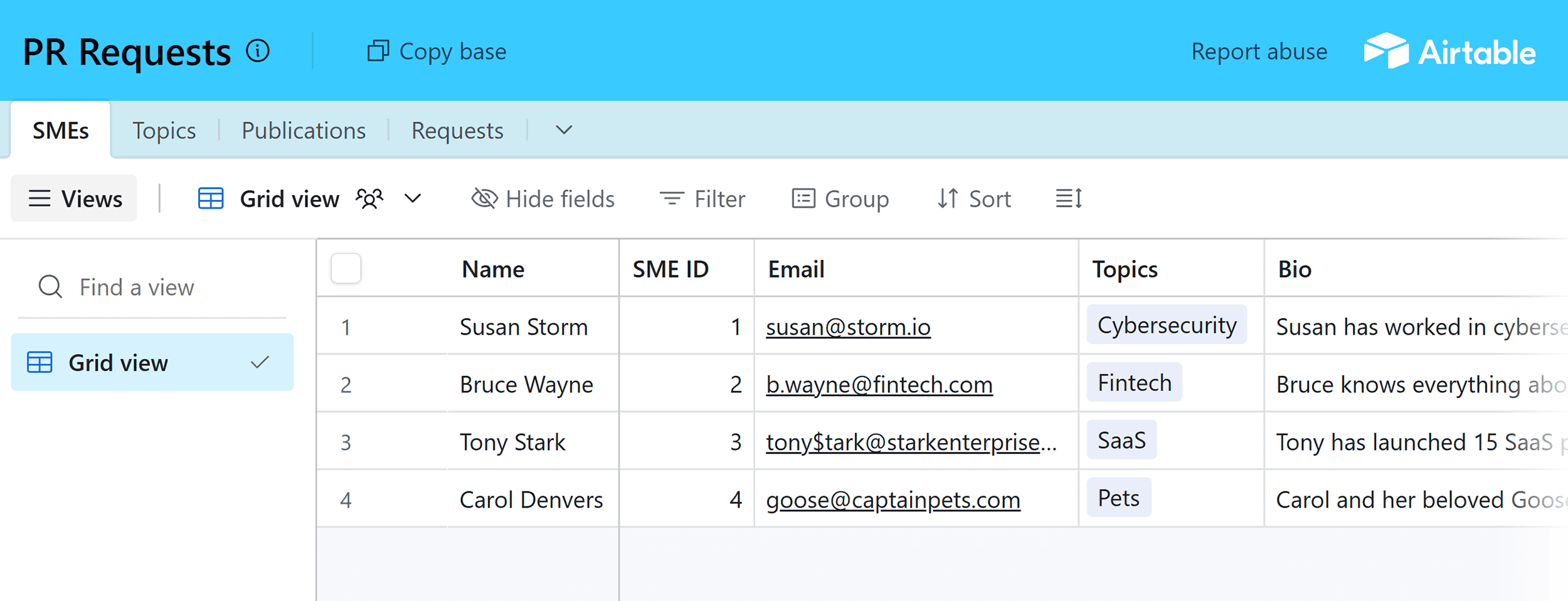 Airtable – PR Requests – SMEs Airtable – PR Requests – SMEs
