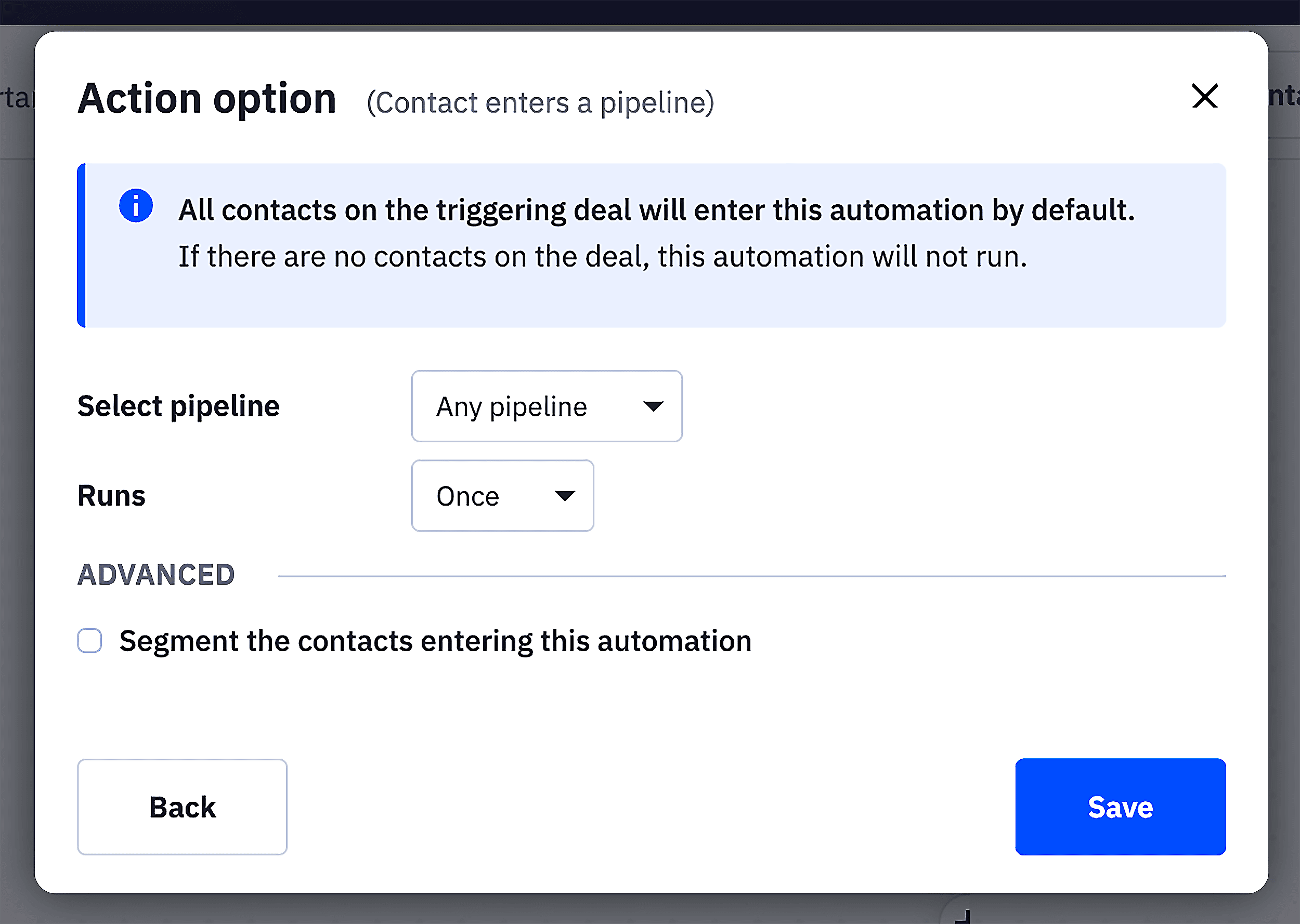 Contact enters a pipeline Contact enters a pipeline
