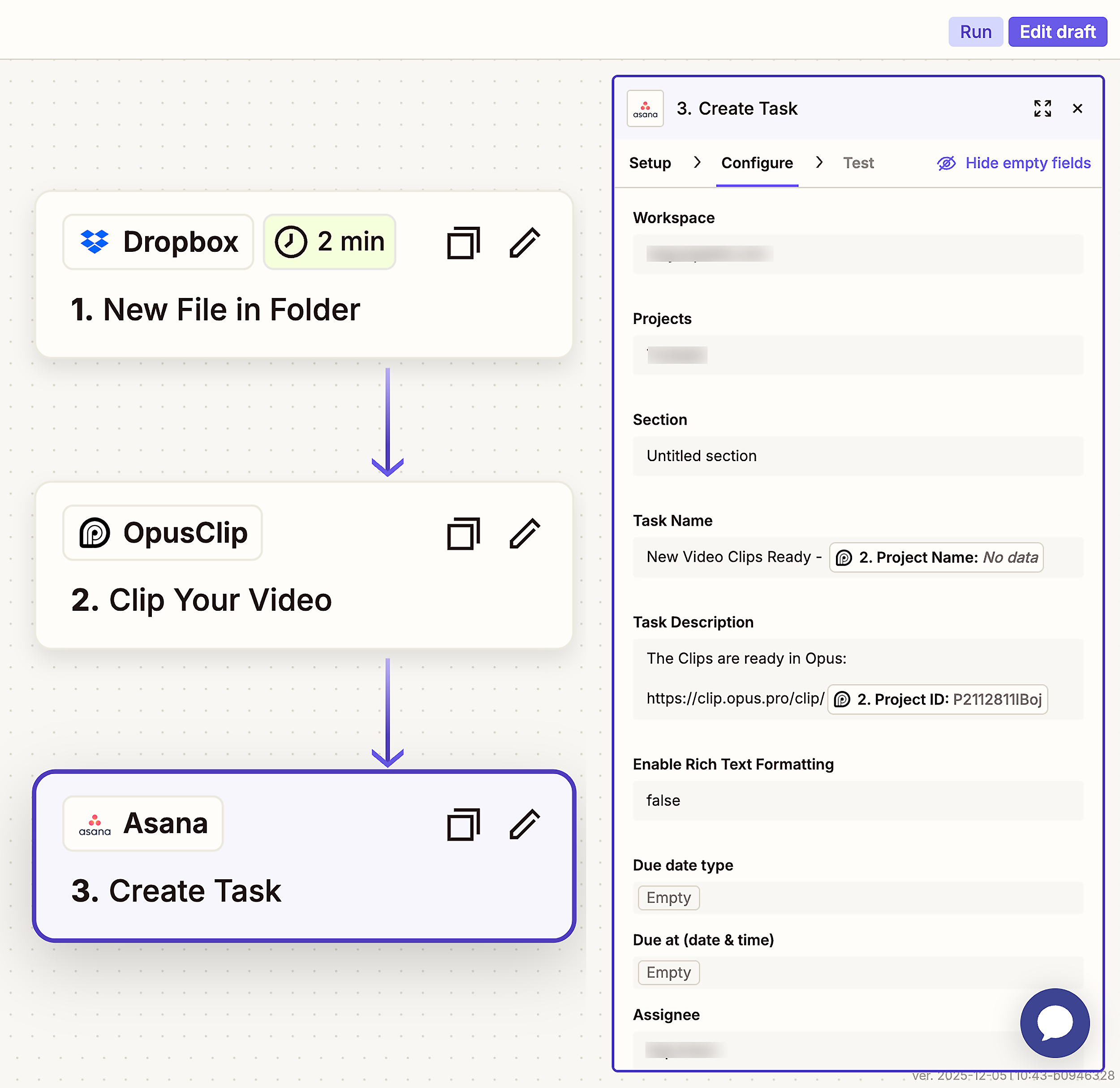 Create task in Asana Create task in Asana