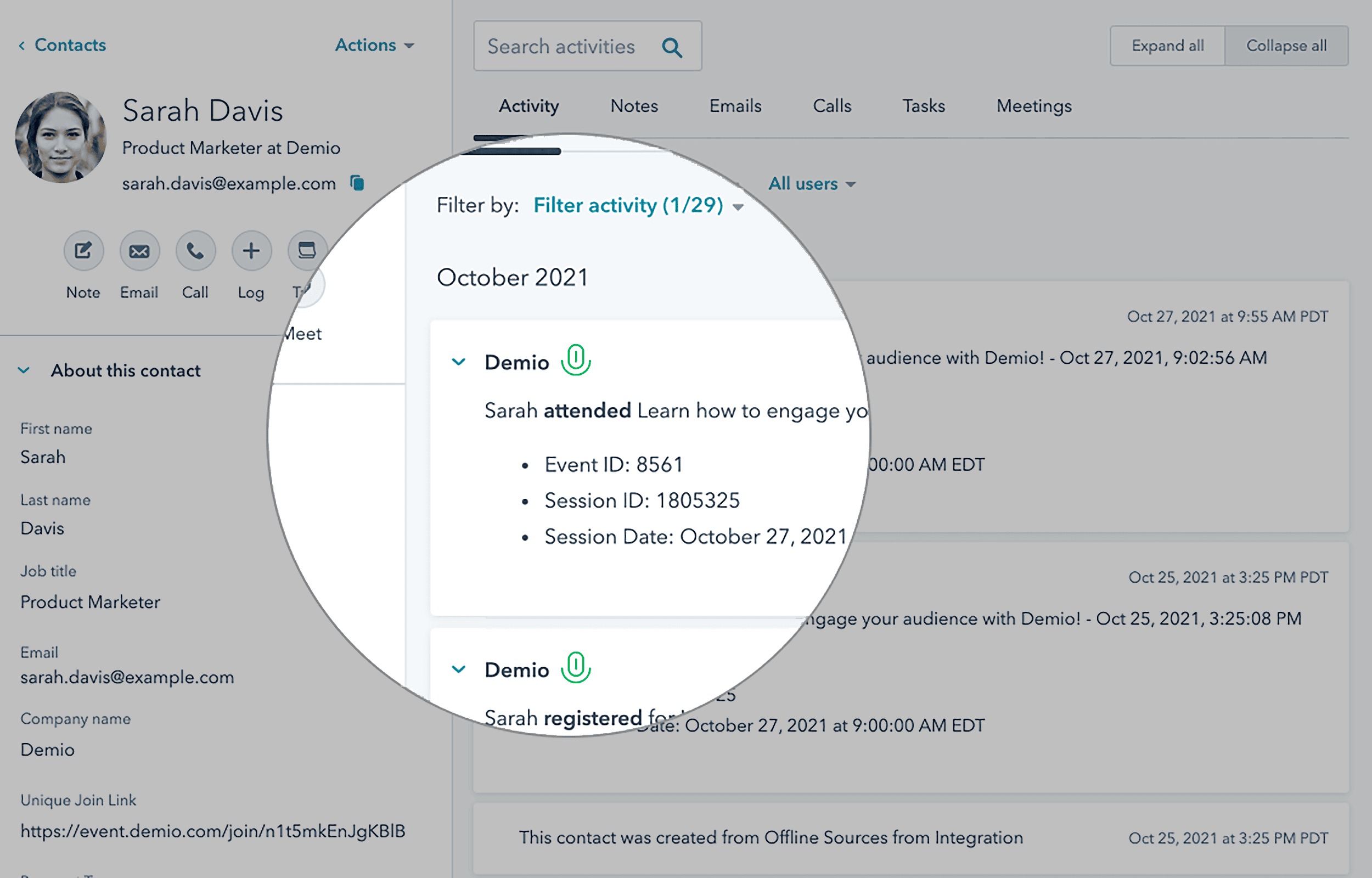 Demio import data into HubSpot Demio import data into HubSpot