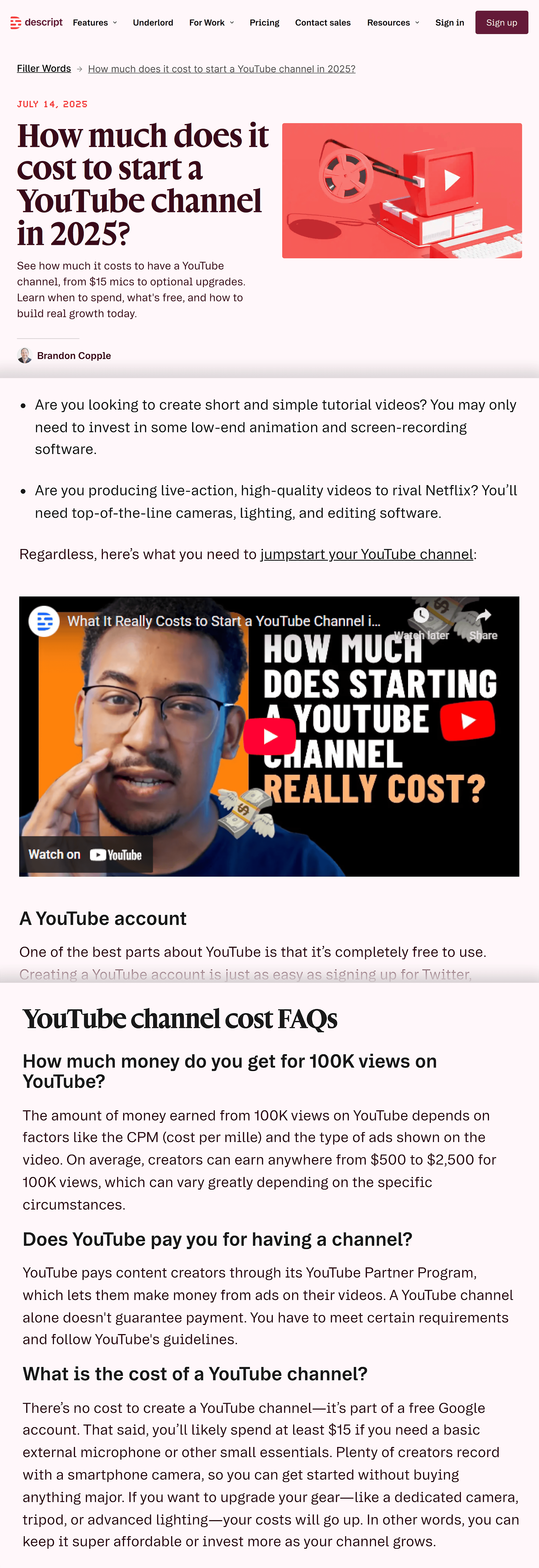 Descript – Create a YouTube channel Descript – Create a YouTube channel