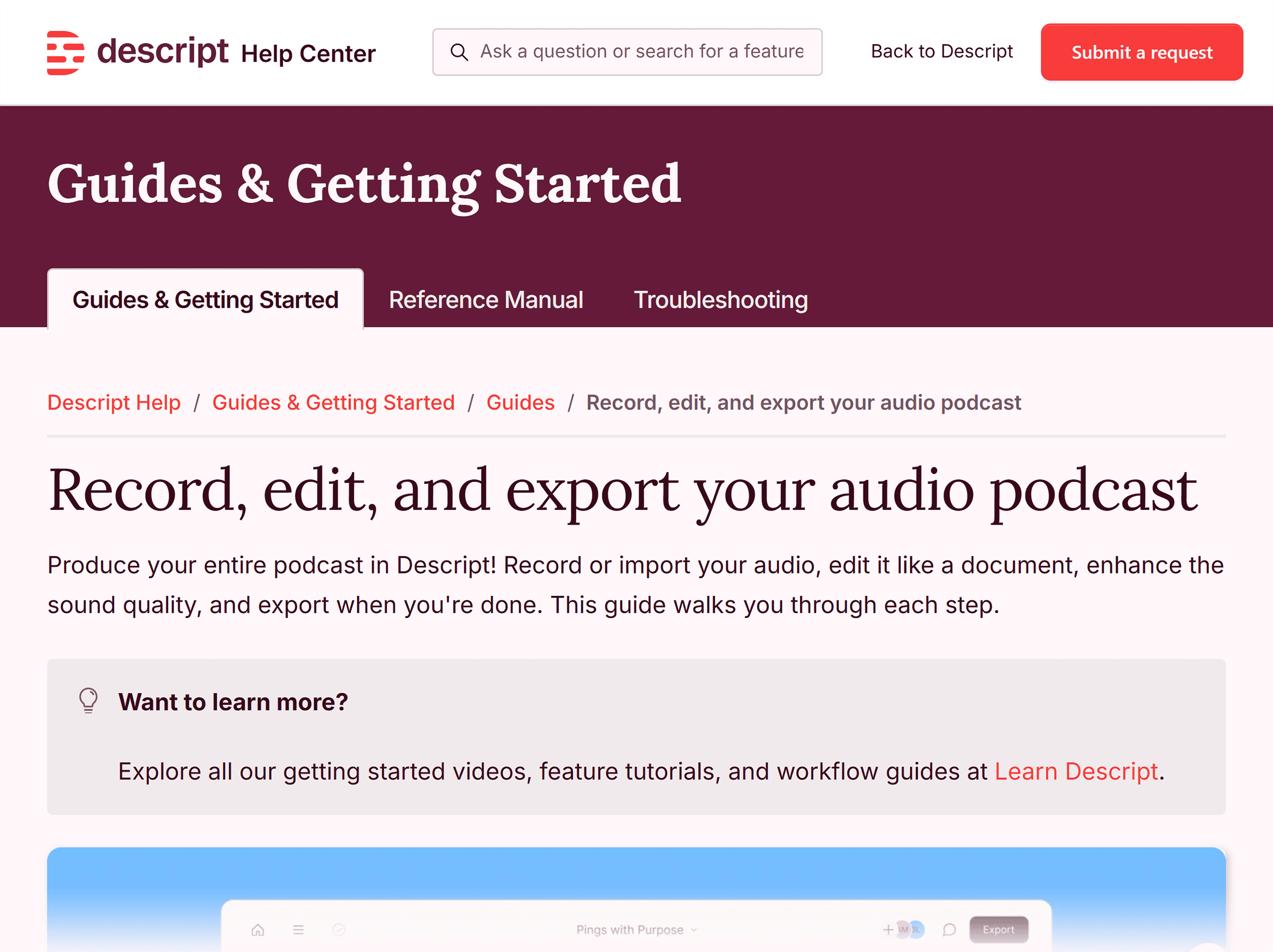 Descript Help Center Descript Help Center