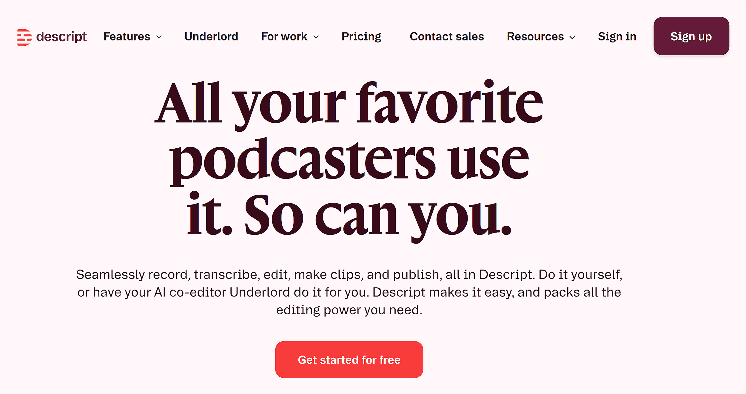 Descript – Homepage Descript – Homepage