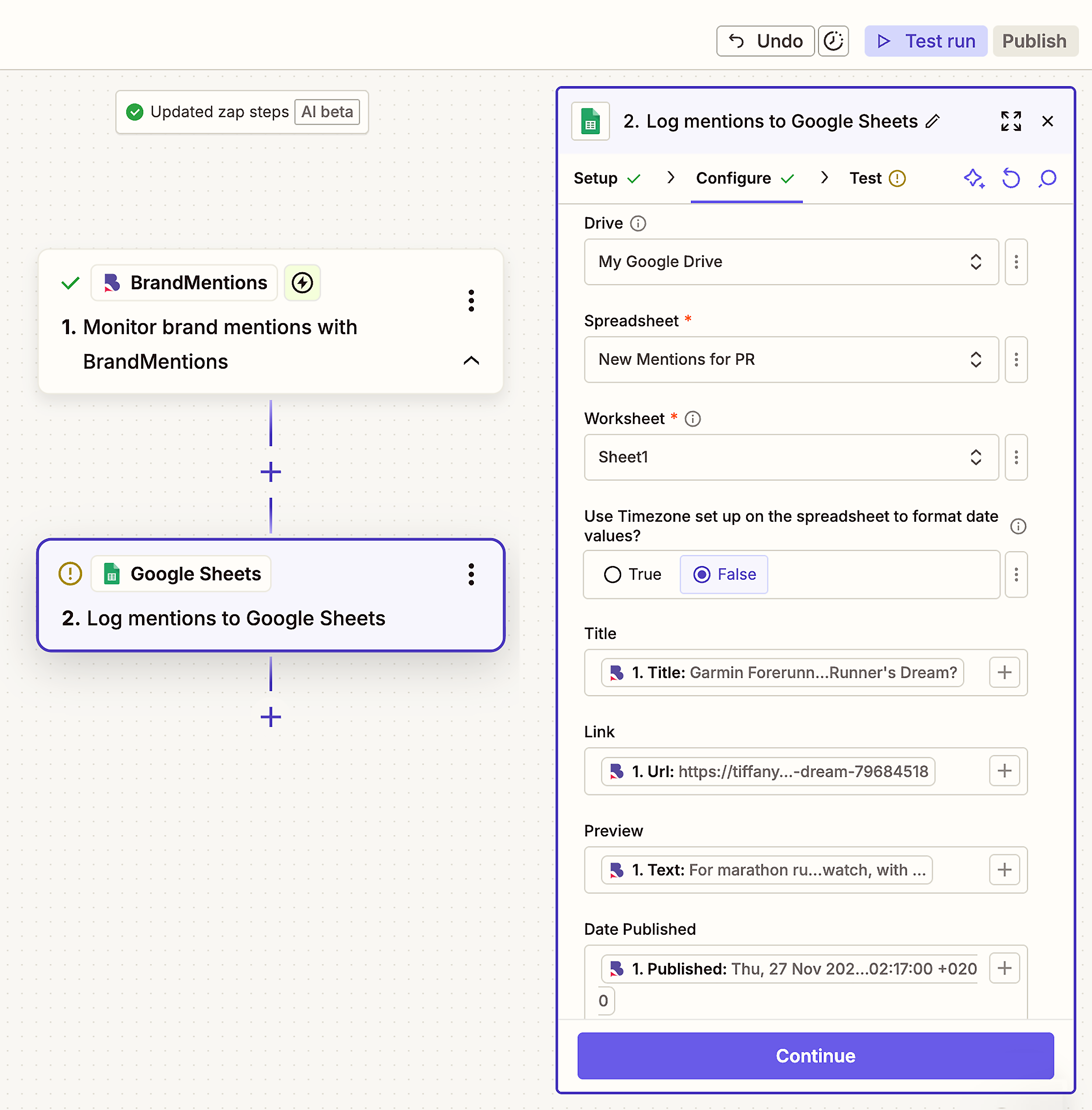 From BrandMentions to Google Sheets From BrandMentions to Google Sheets