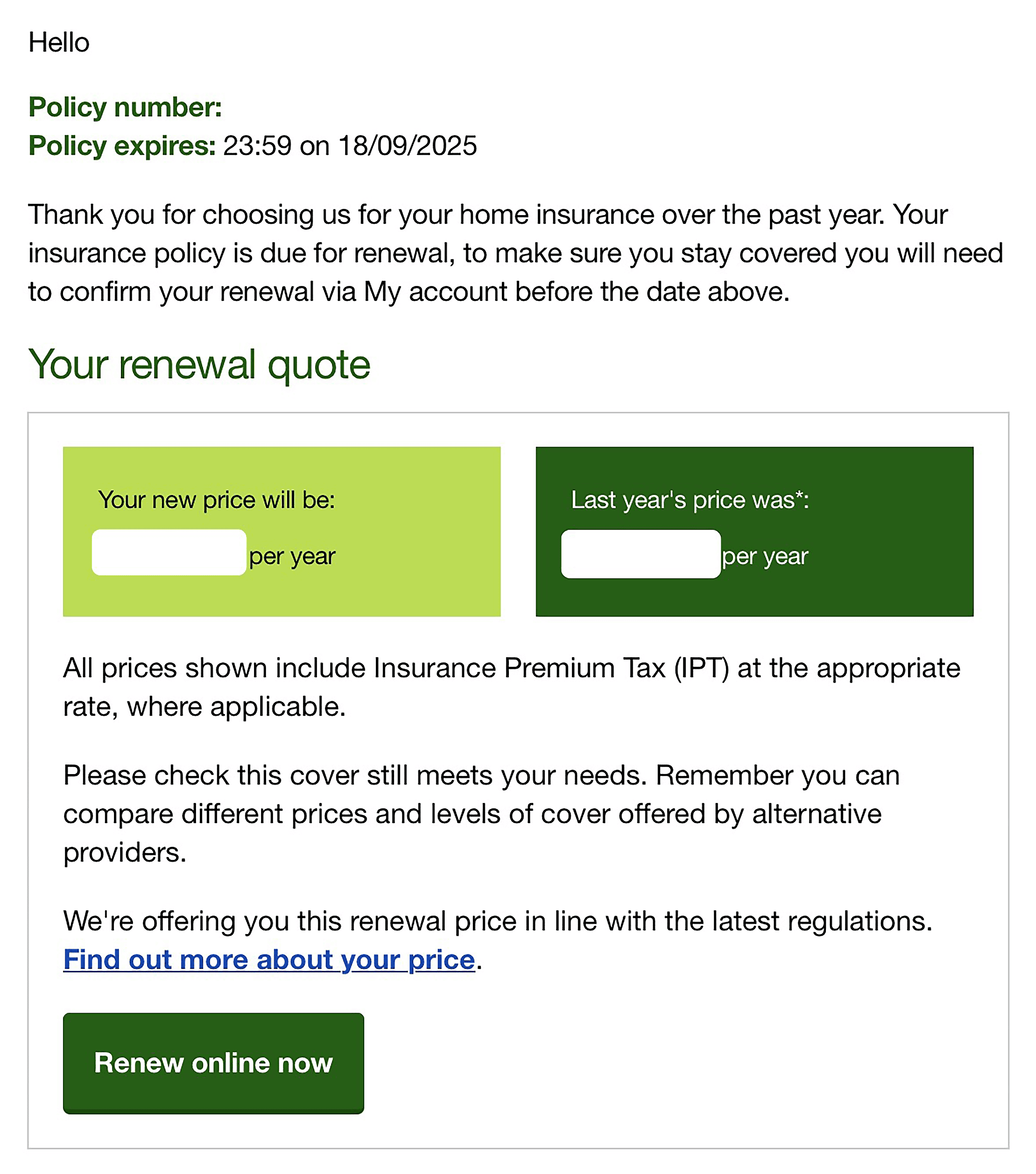 Home Insurance Renewal Home Insurance Renewal