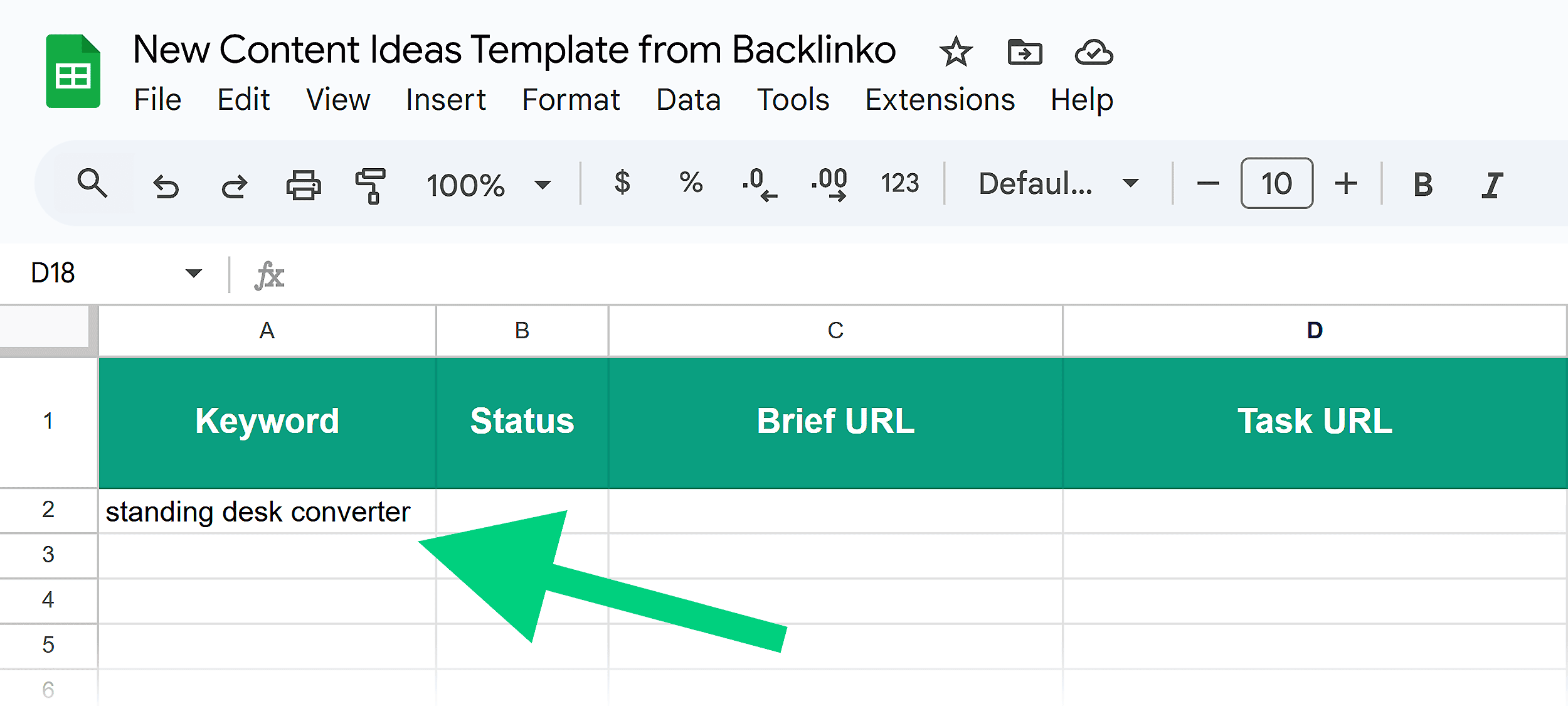 New Content Ideas Template from Backlinko – Add a new keyword New Content Ideas Template from Backlinko – Add a new keyword