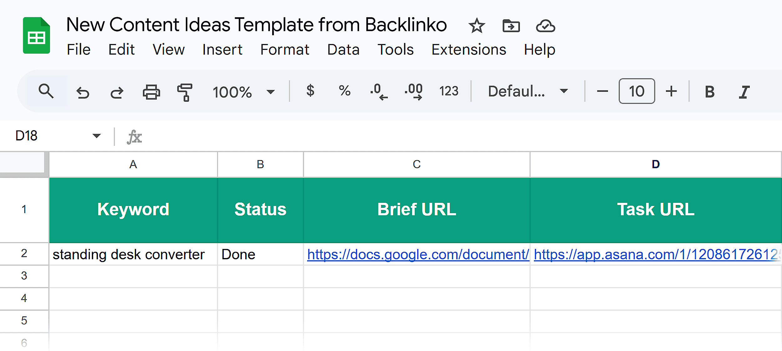New Content Ideas Template from Backlinko New Content Ideas Template from Backlinko