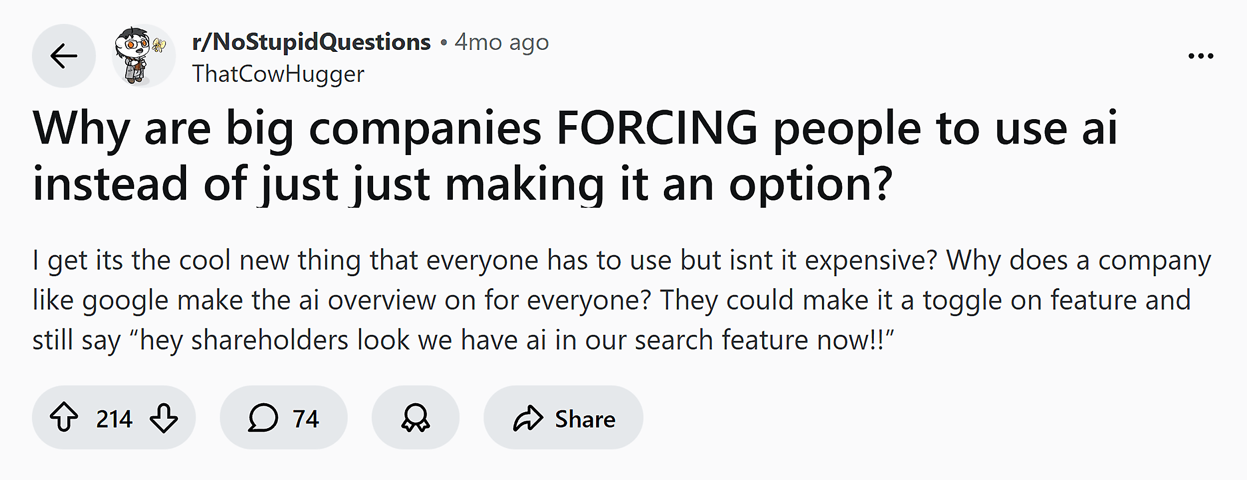 Reddit &ndash; Why AI