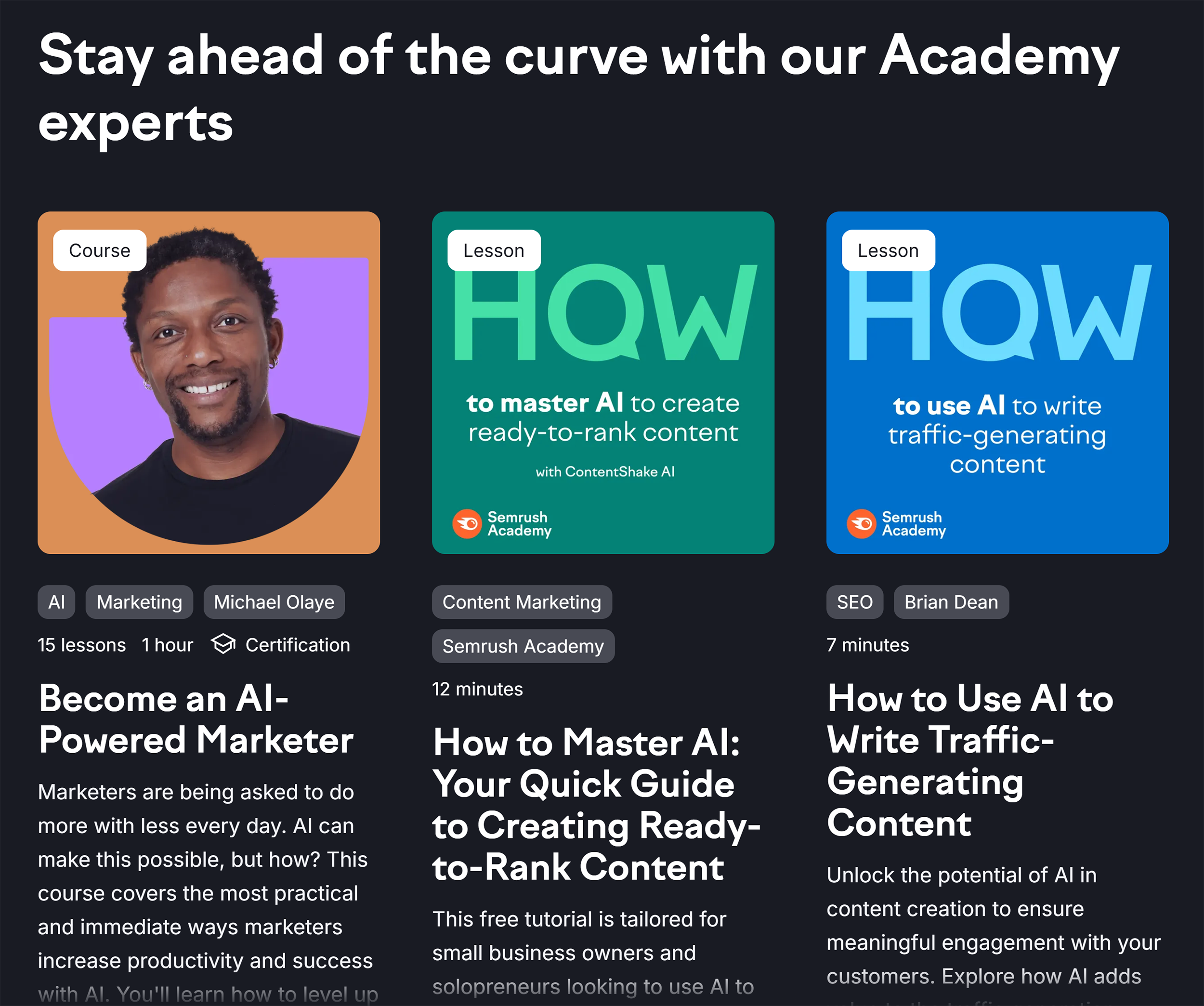 Semrush Academy &ndash; AI Courses