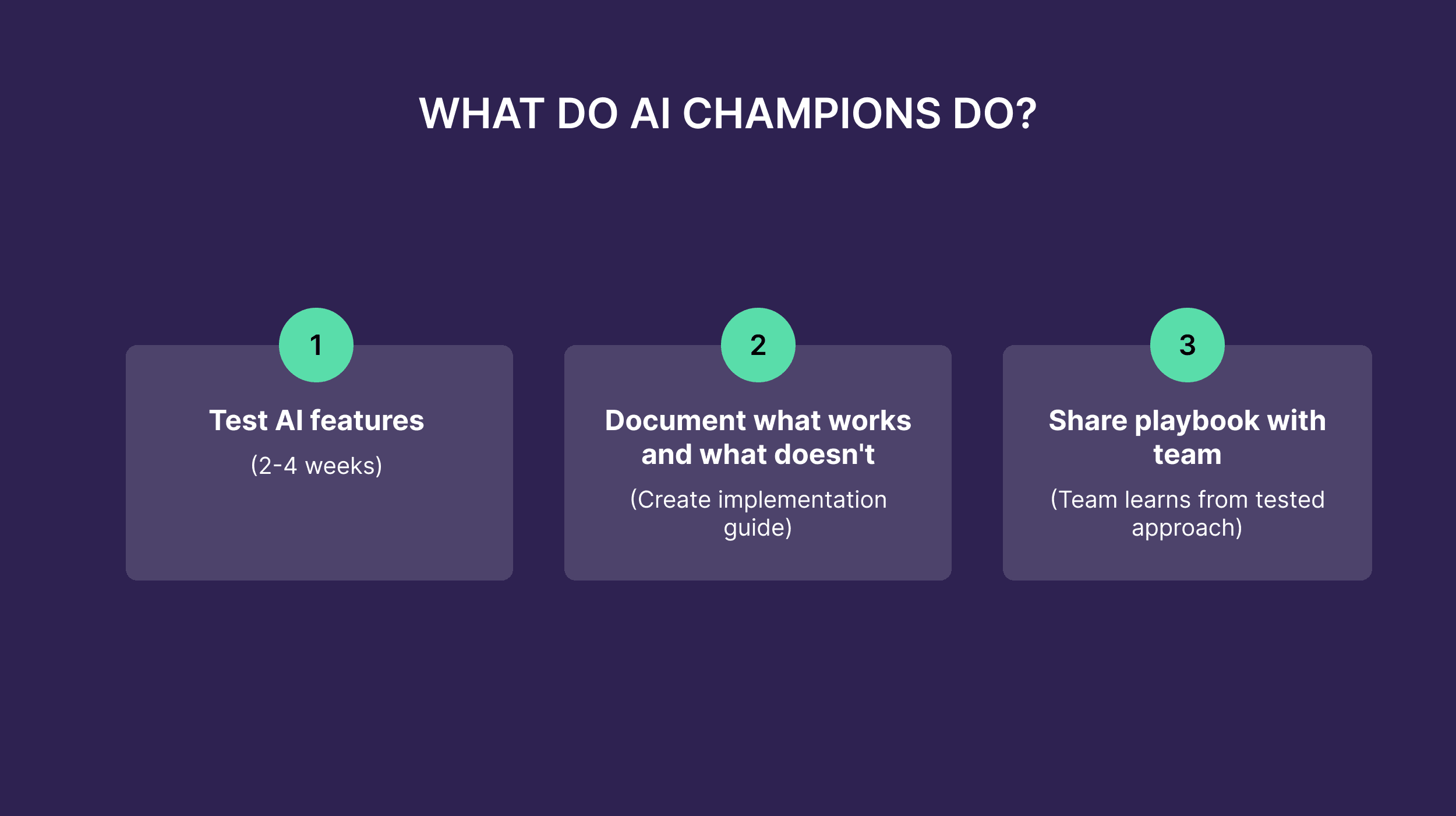 What Do AI Champions Do