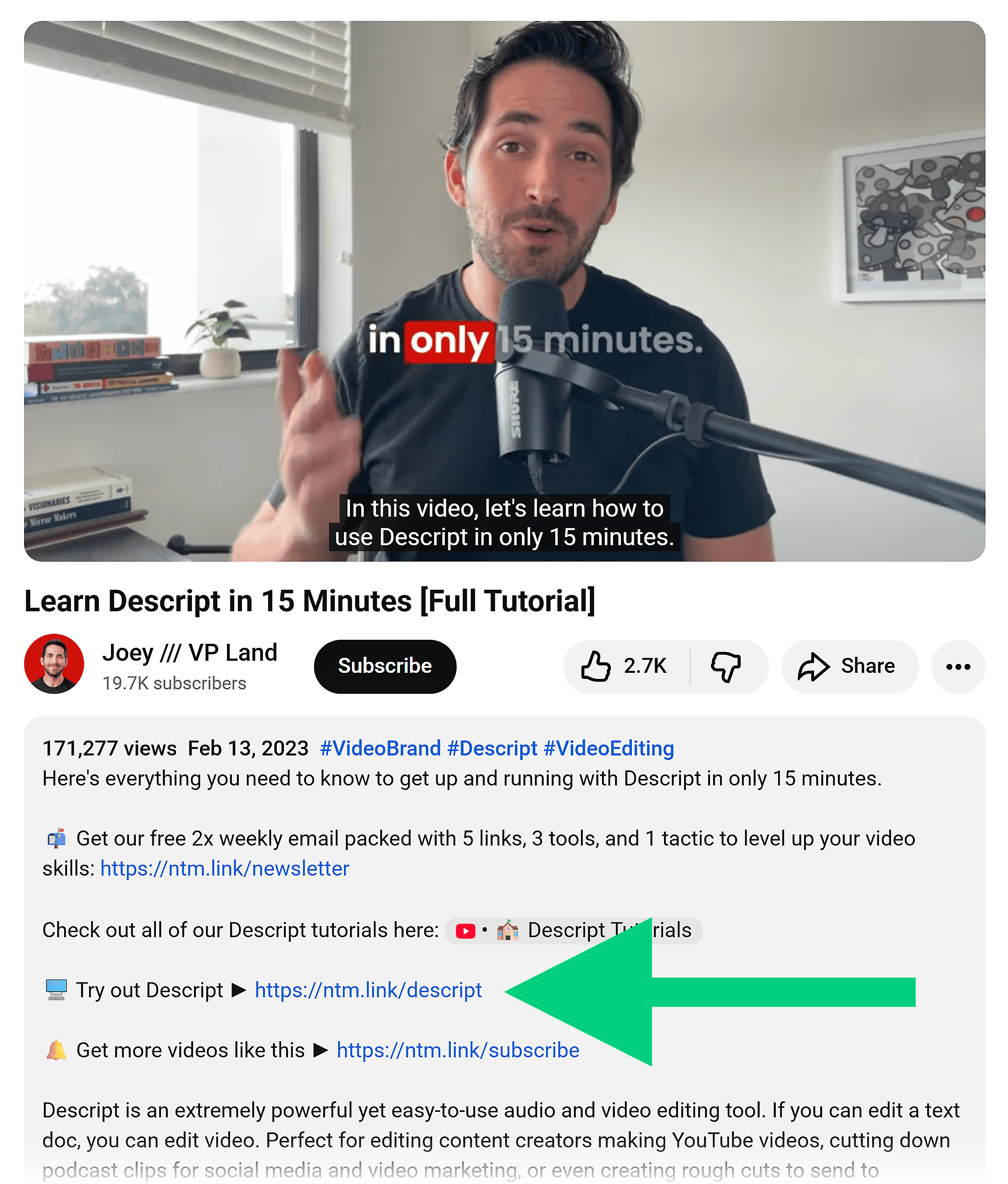 YouTube-video – Descript – Affiliate link in description YouTube-video – Descript – Affiliate link in description