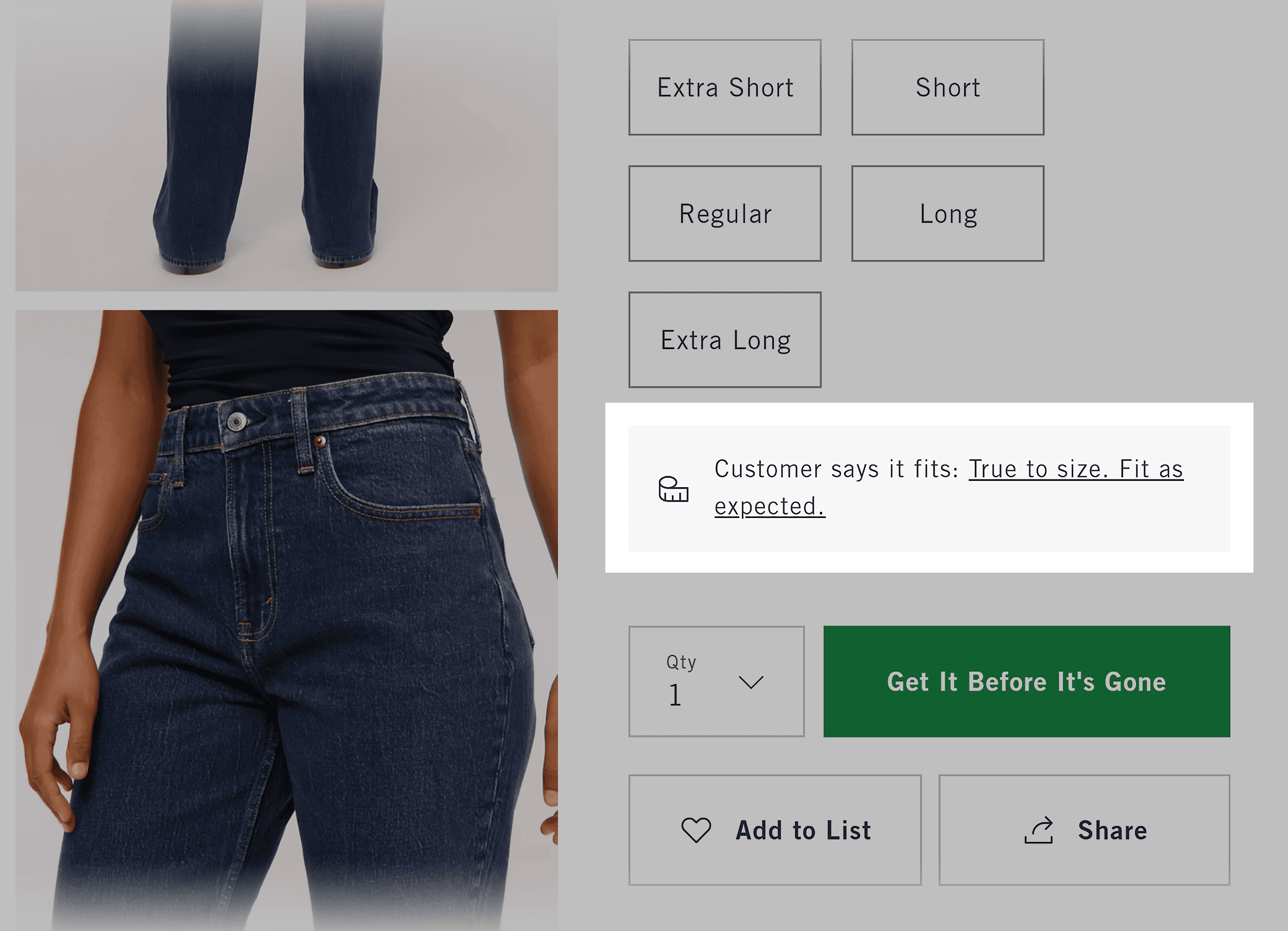 Abercrombie &ndash; Customer says it fits