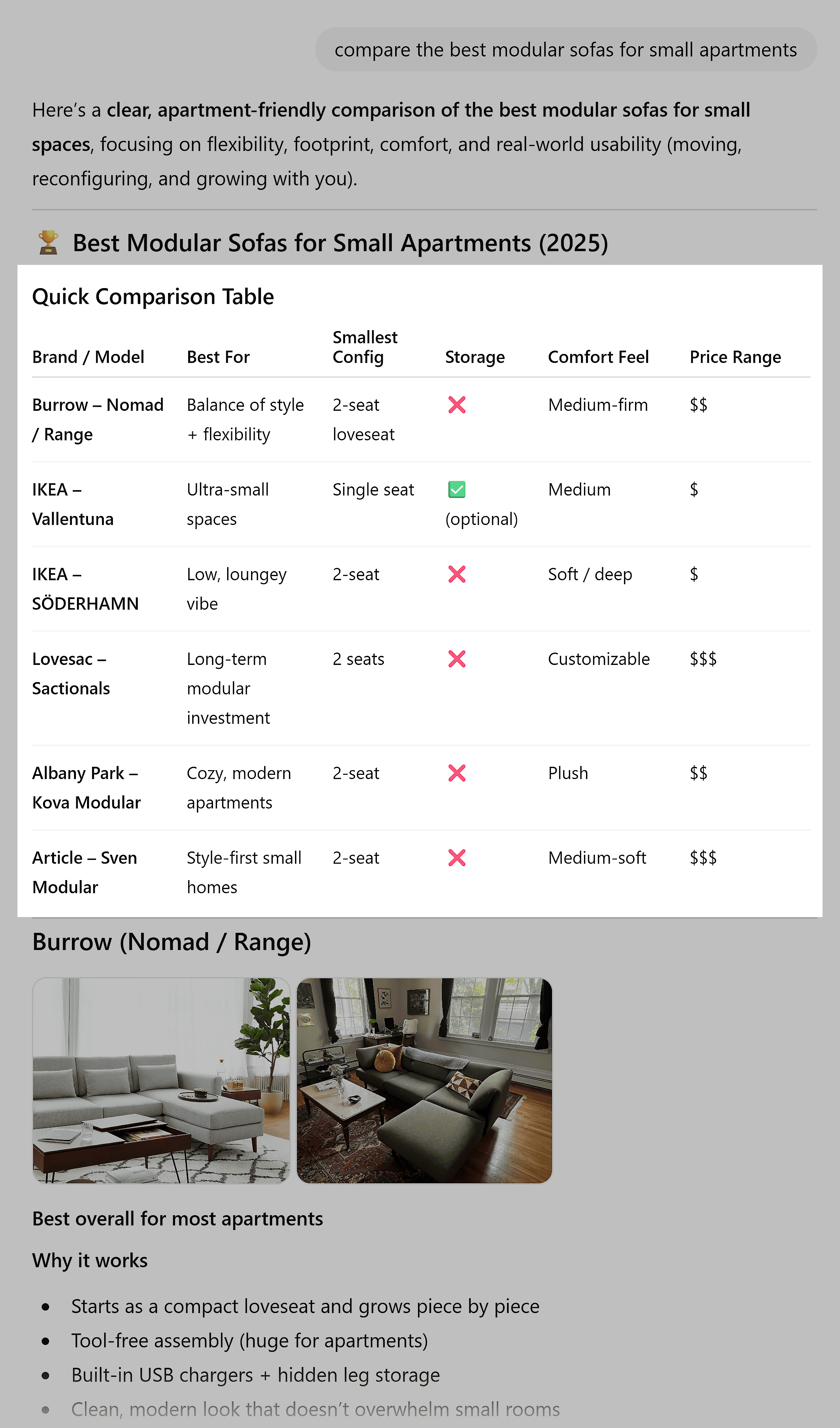ChatGPT mentions configurations