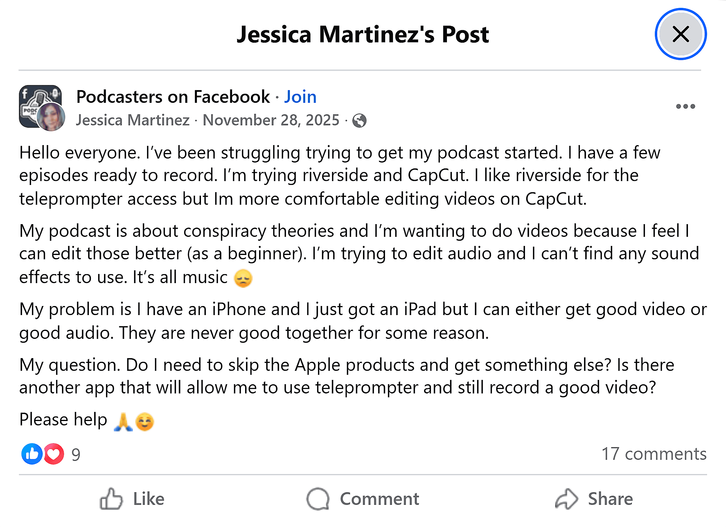 Facebook &ndash; Podcasters on Facebook