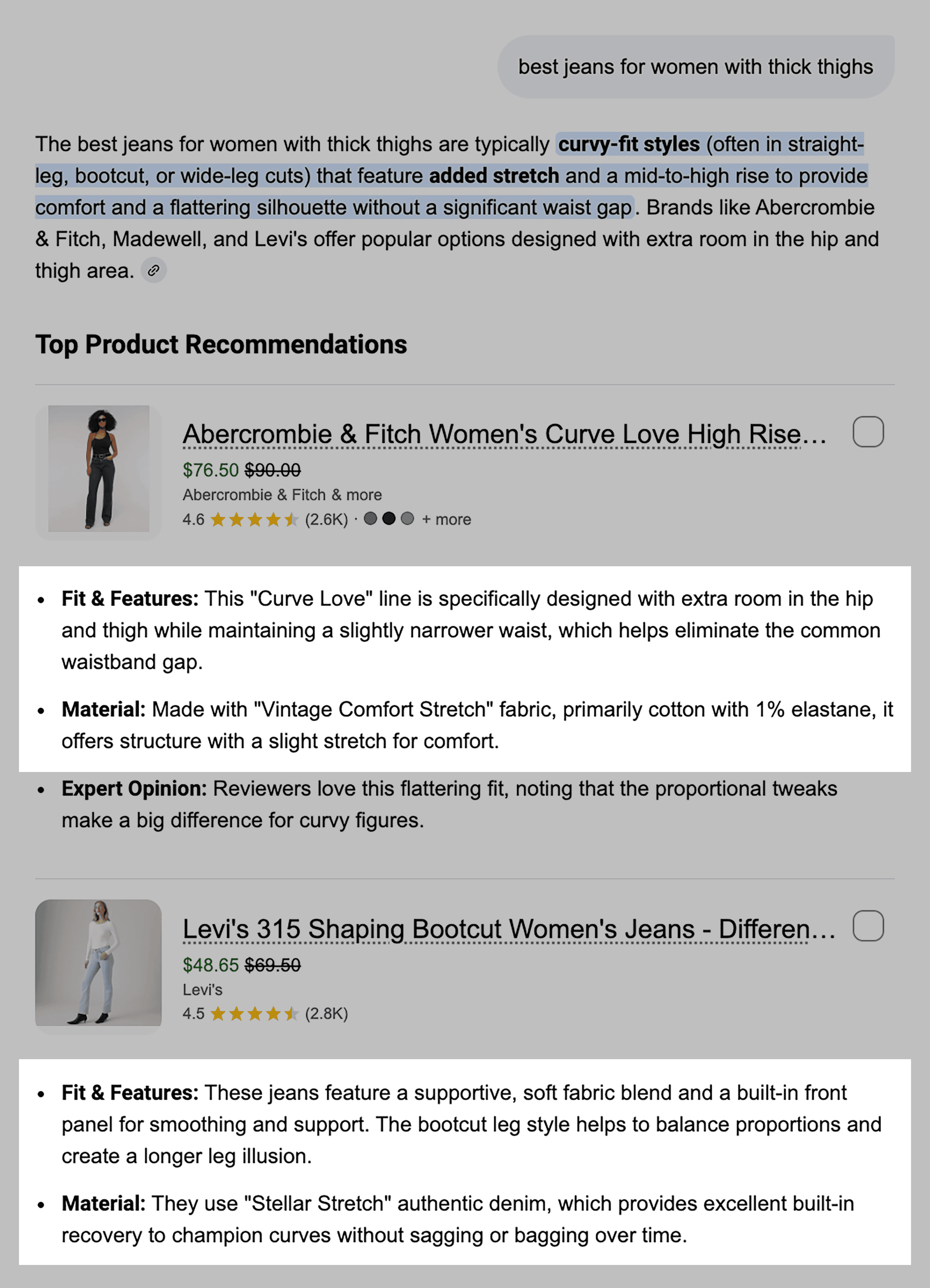 Google AI Mode &ndash; About products