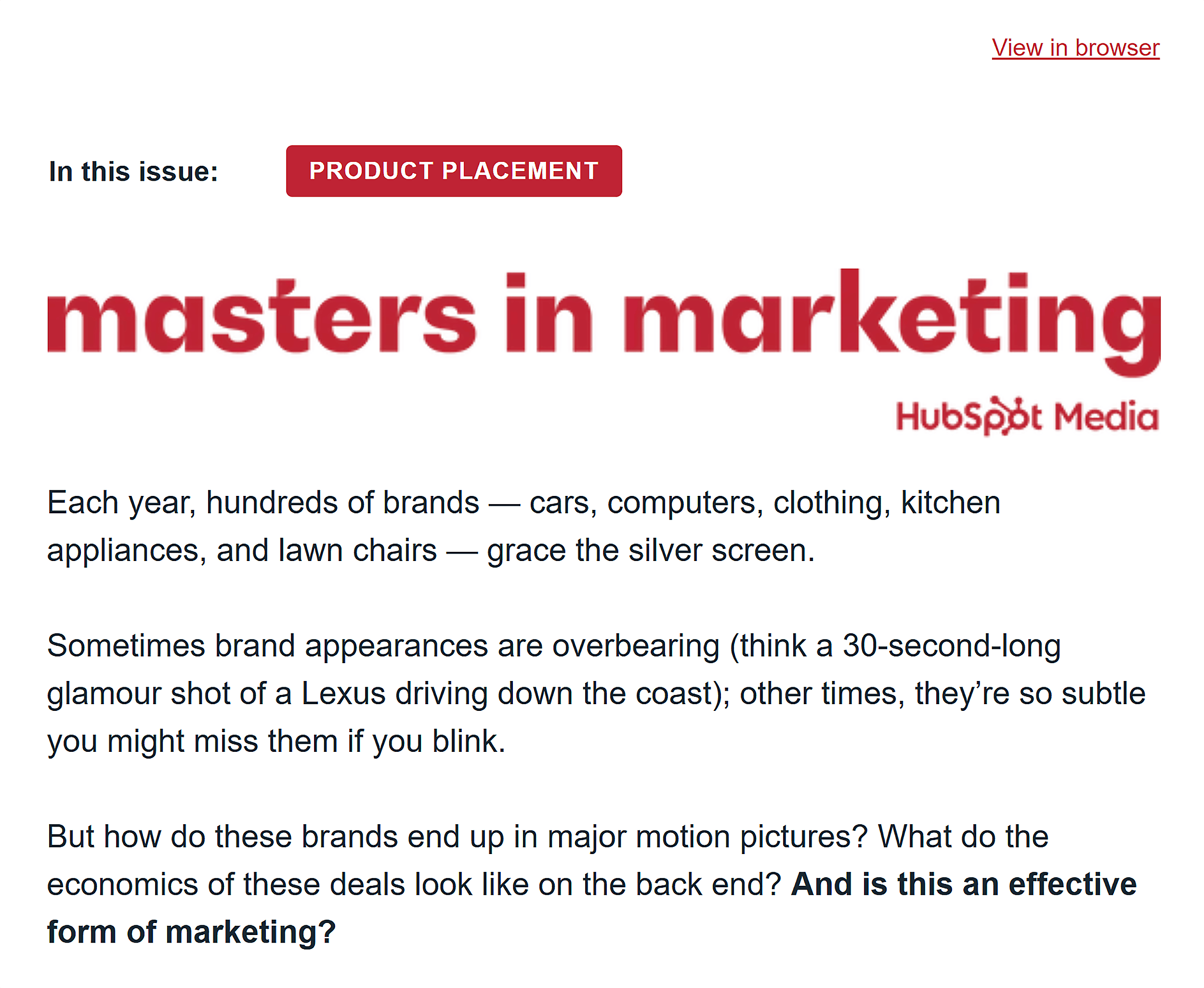 Blog post distribution via email newsletters