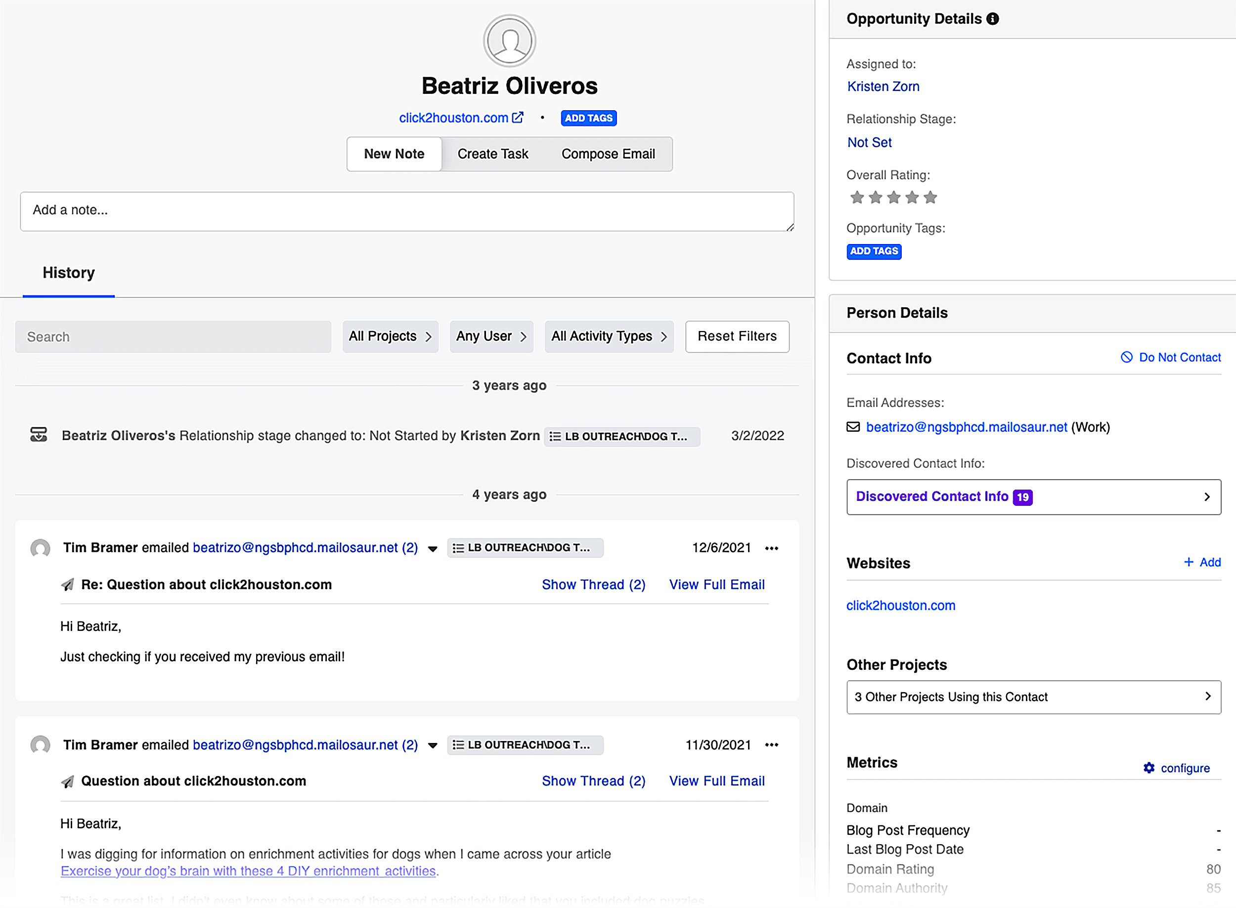 BuzzStream &ndash; Contact details