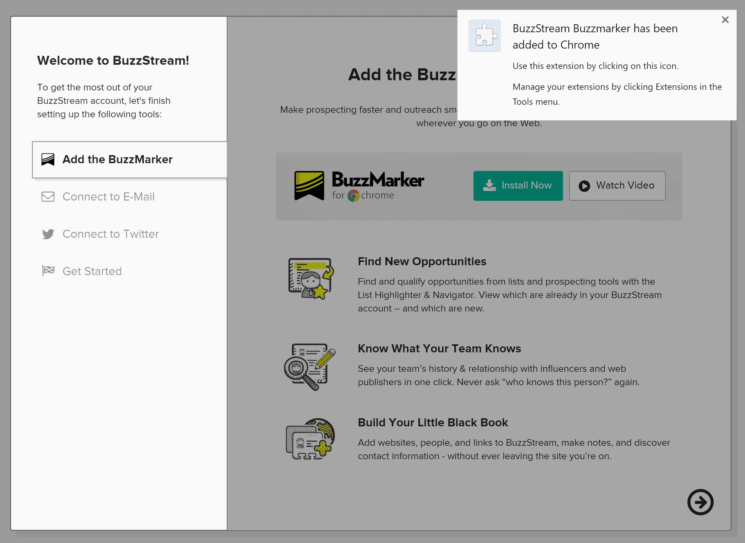 BuzzStream &ndash; Initial hand holding