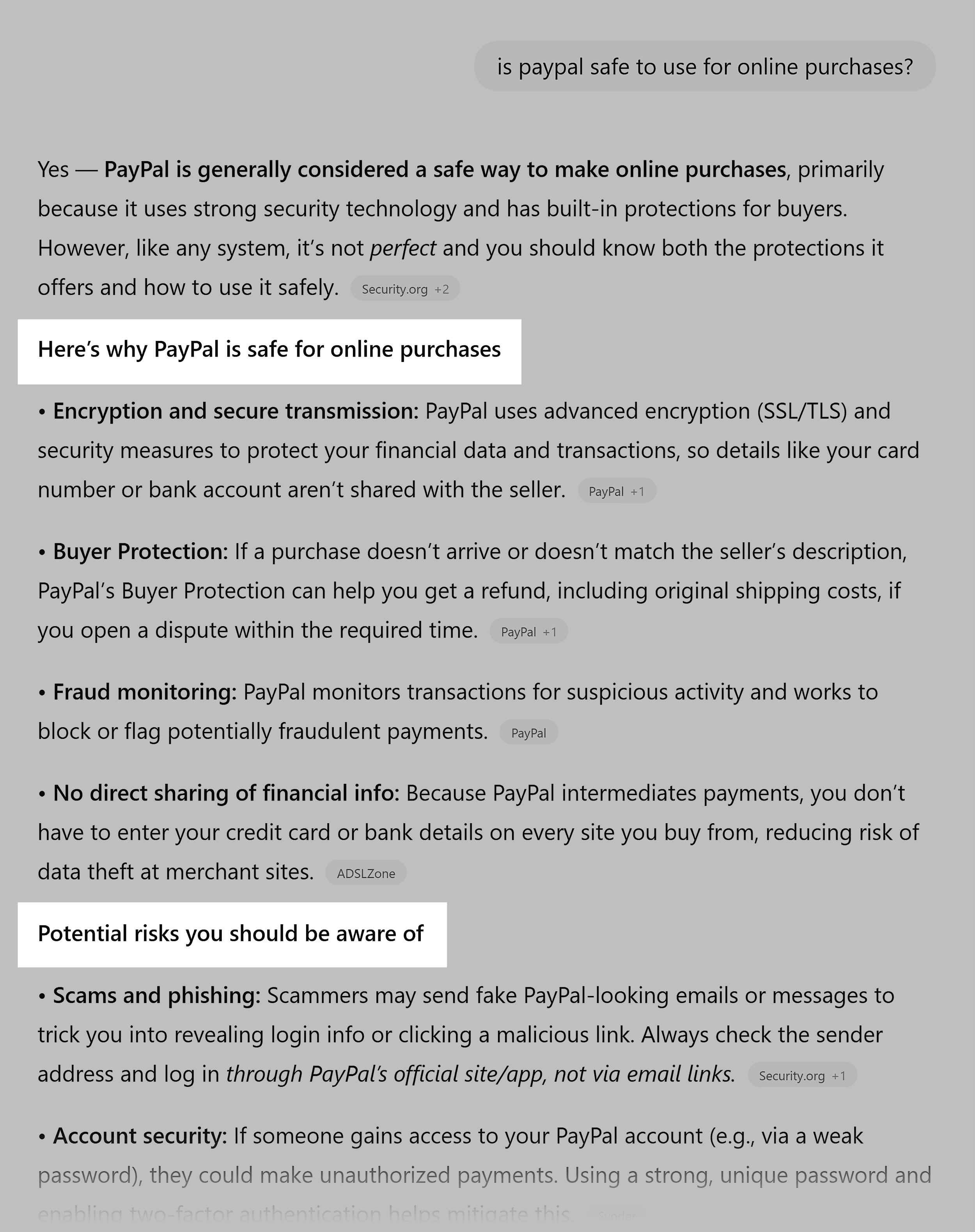 ChatGPT &ndash; PayPal safety