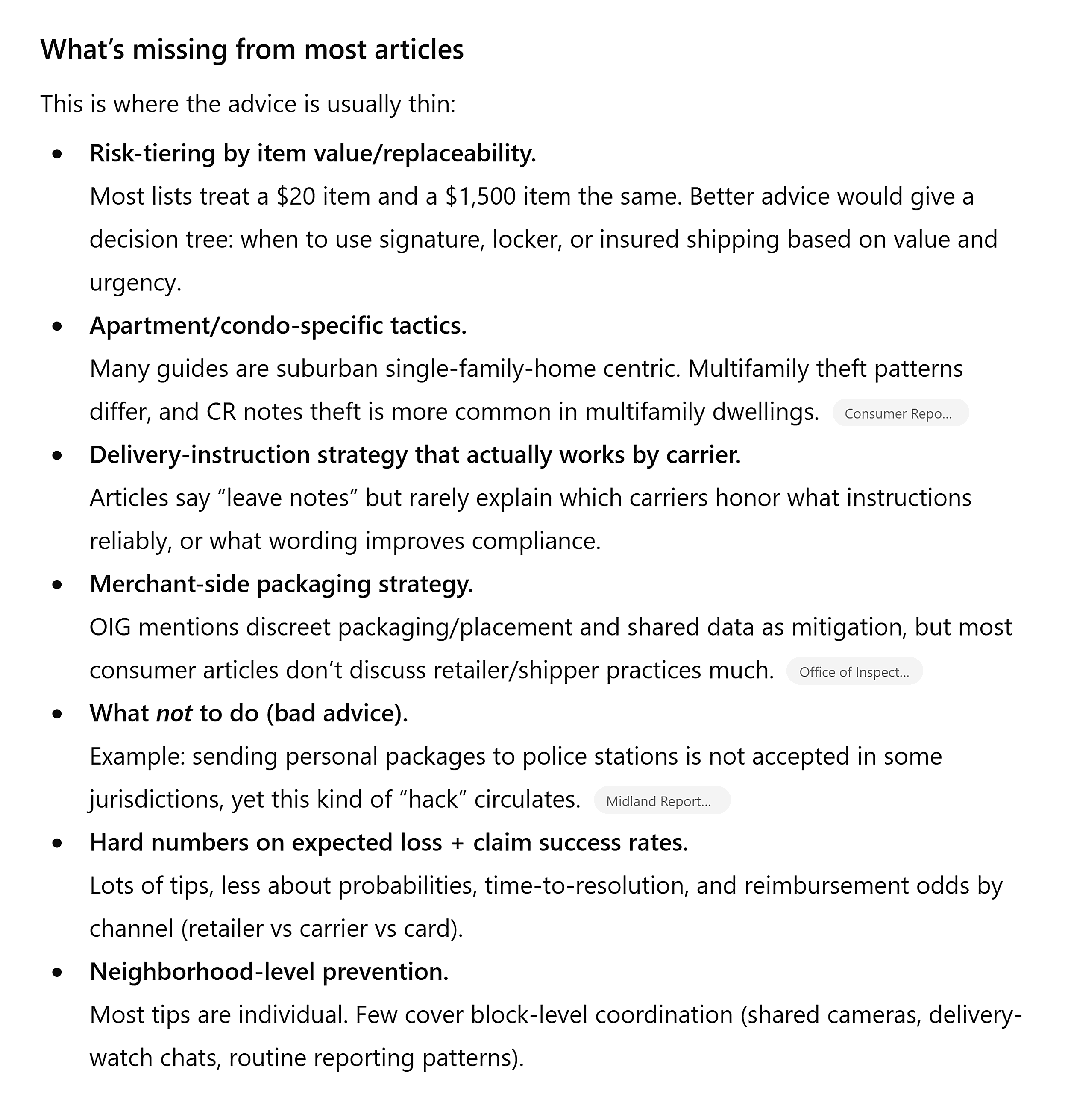 ChatGPT &ndash; Porch pirates advice &ndash; New tactics