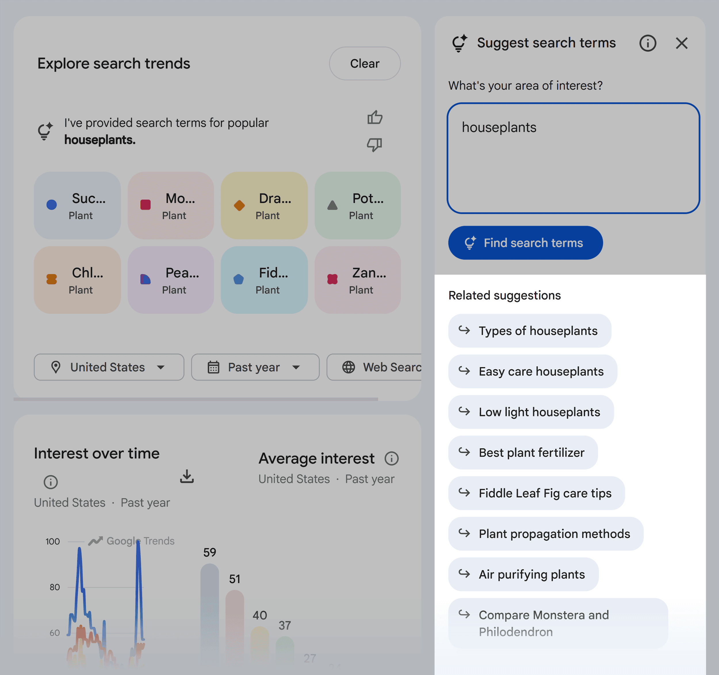 Google Trends &ndash; Gemini &ndash; Related suggestions