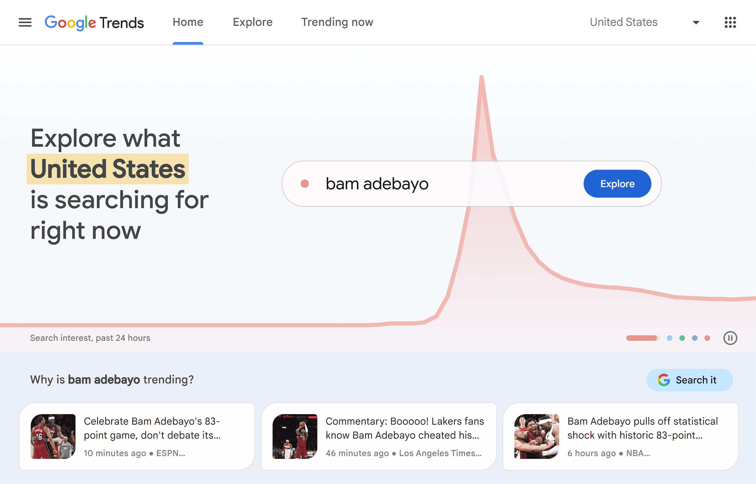 Google Trends &ndash; Homepage