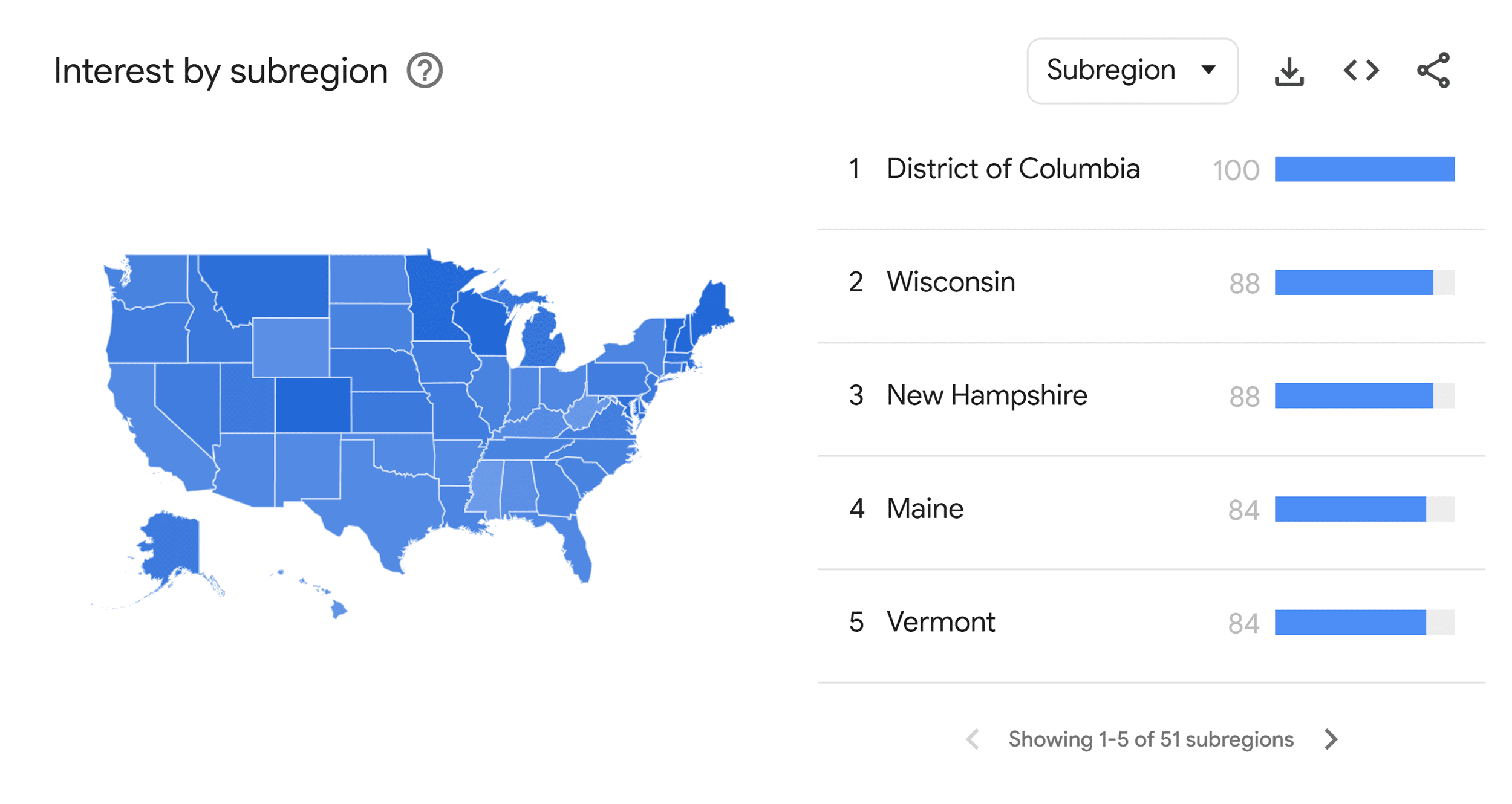 Google Trends &ndash; Interest by subregion