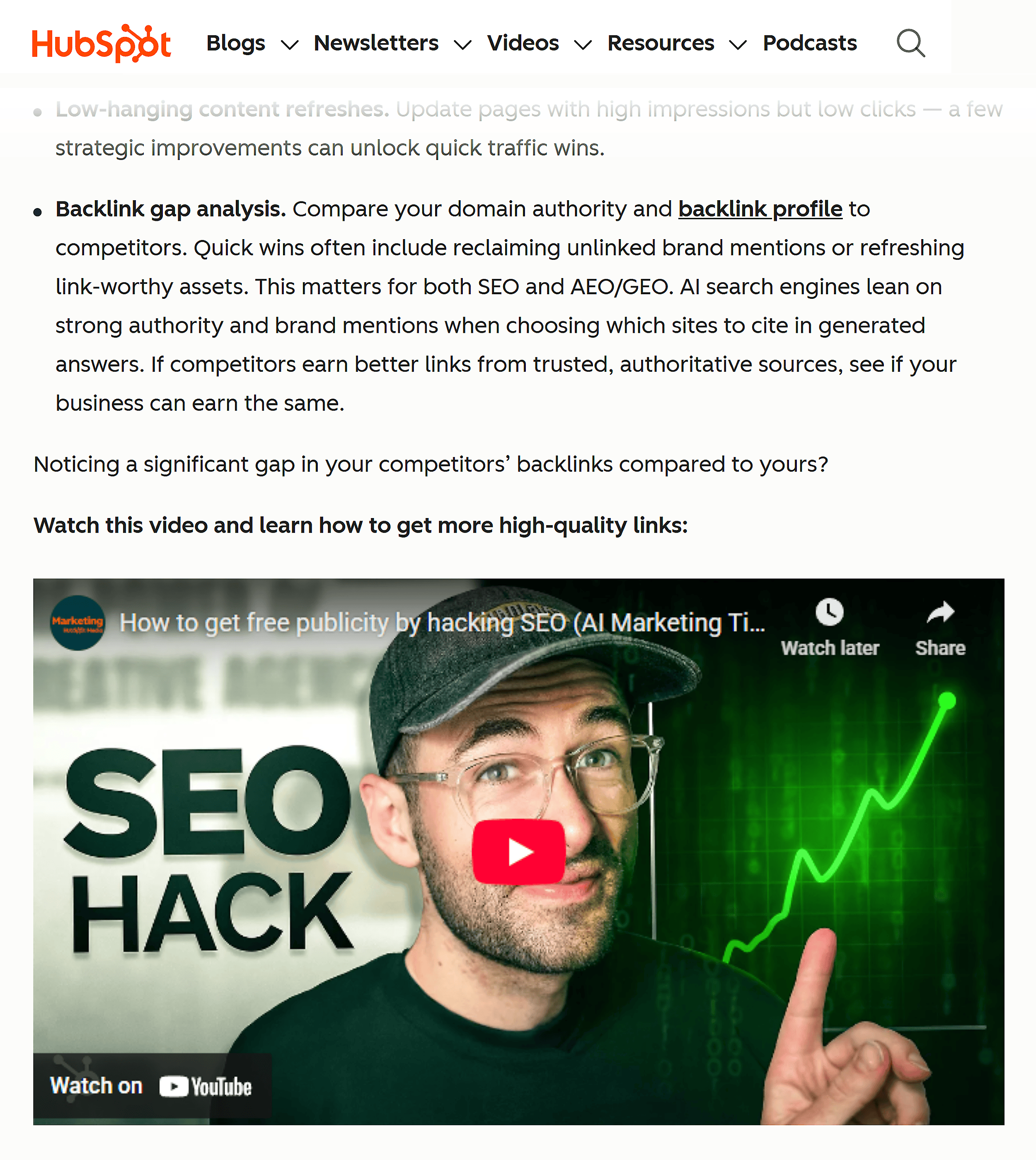 HubSpot &ndash; Support from video content