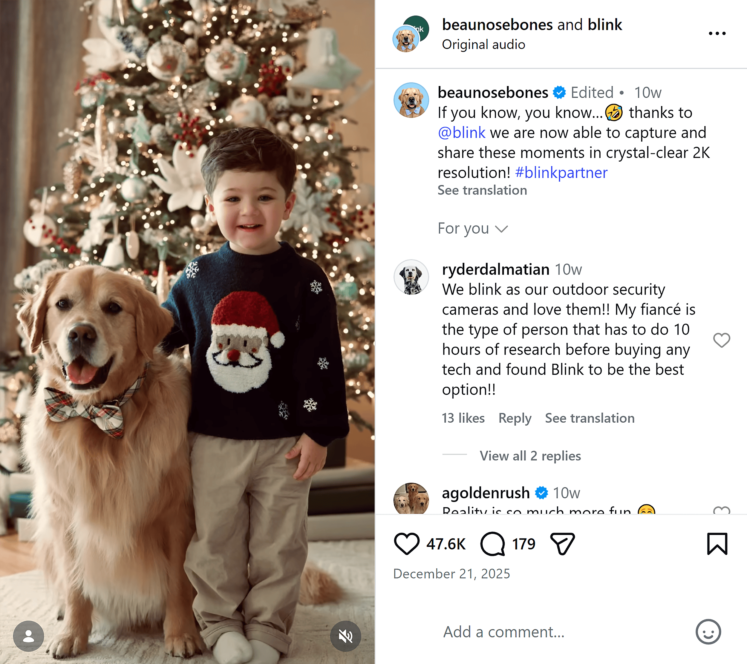 Instagram &ndash; Blink post