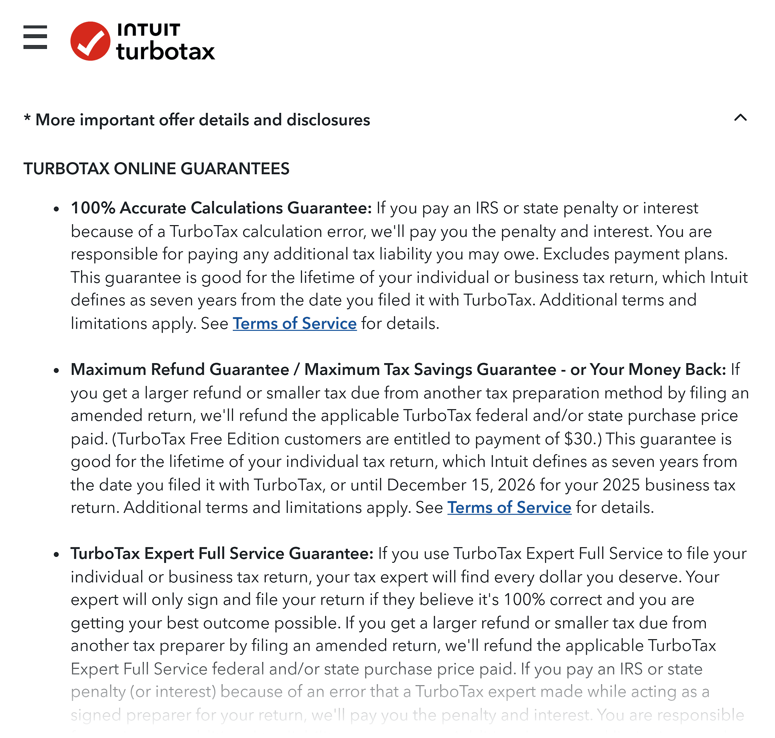 Intuit Turbotax &ndash; Landing page