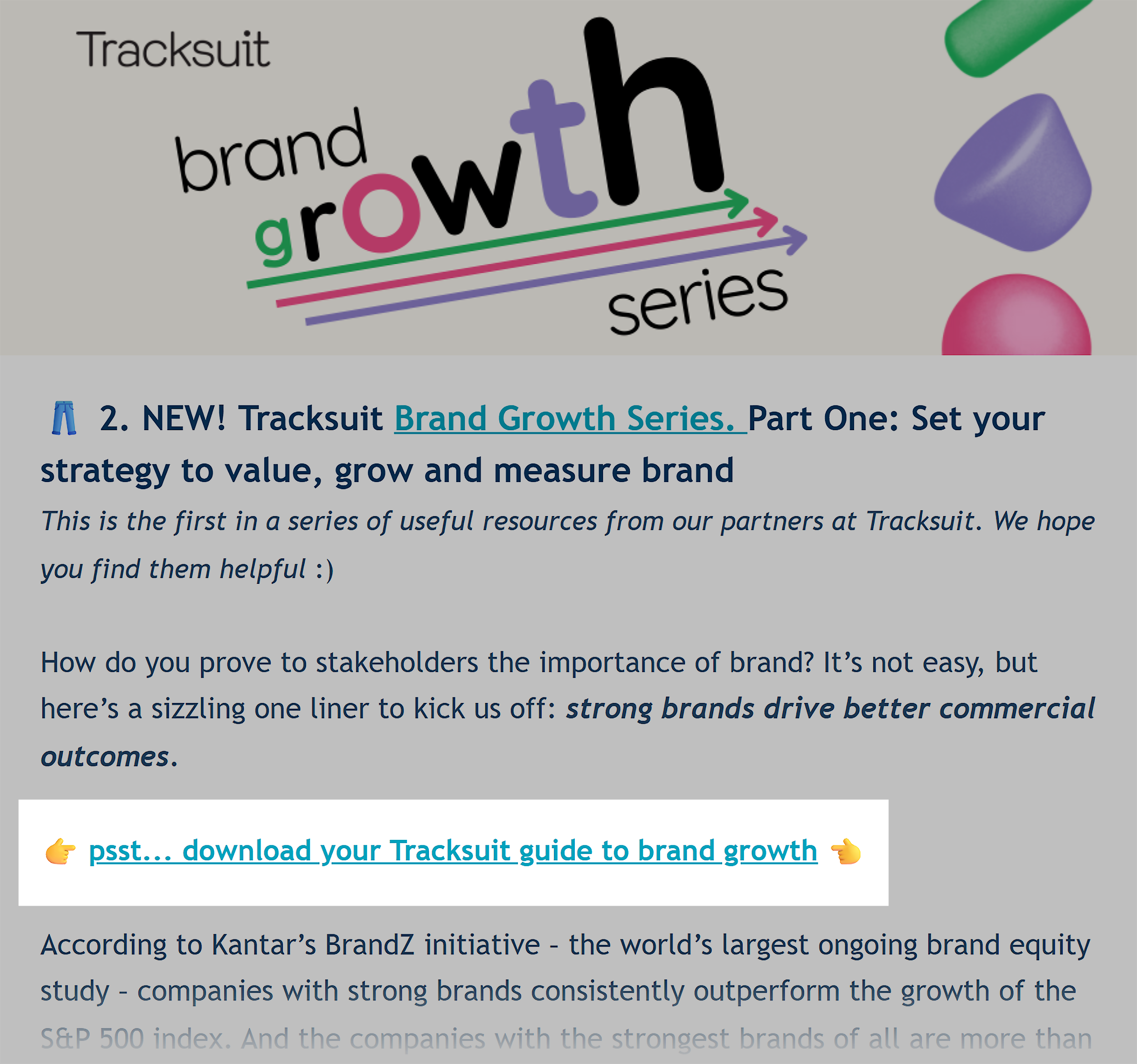 Link to Tracksuit content