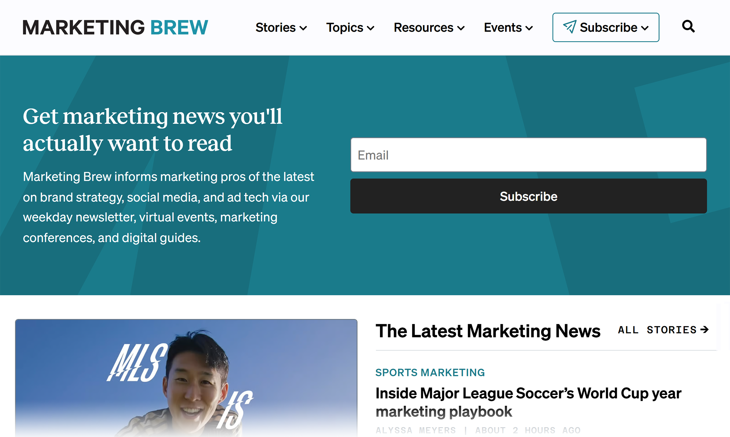 Marketing Brew &ndash; Newsletter signup