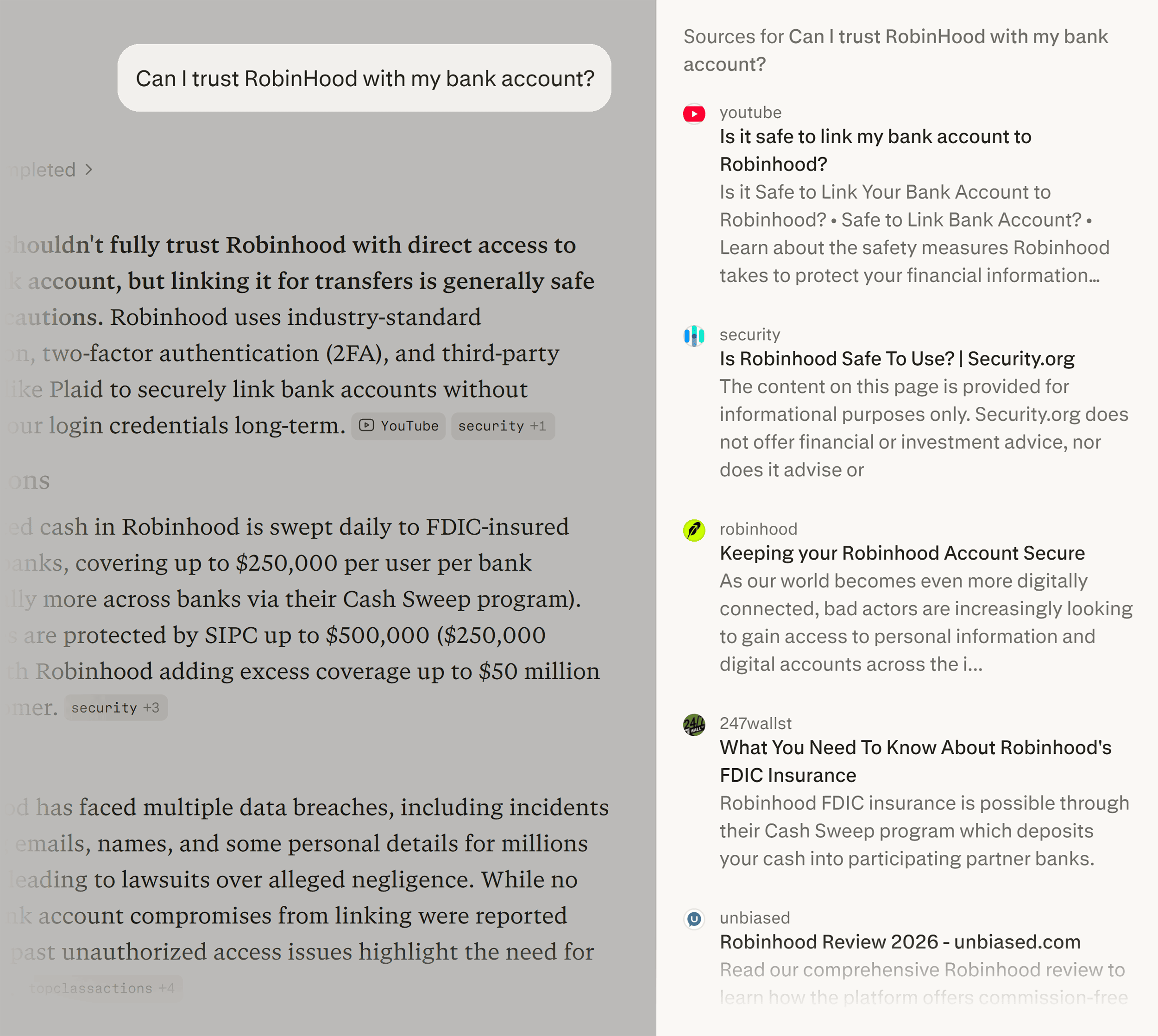 Perplexity &ndash; Can I trust RobinHood