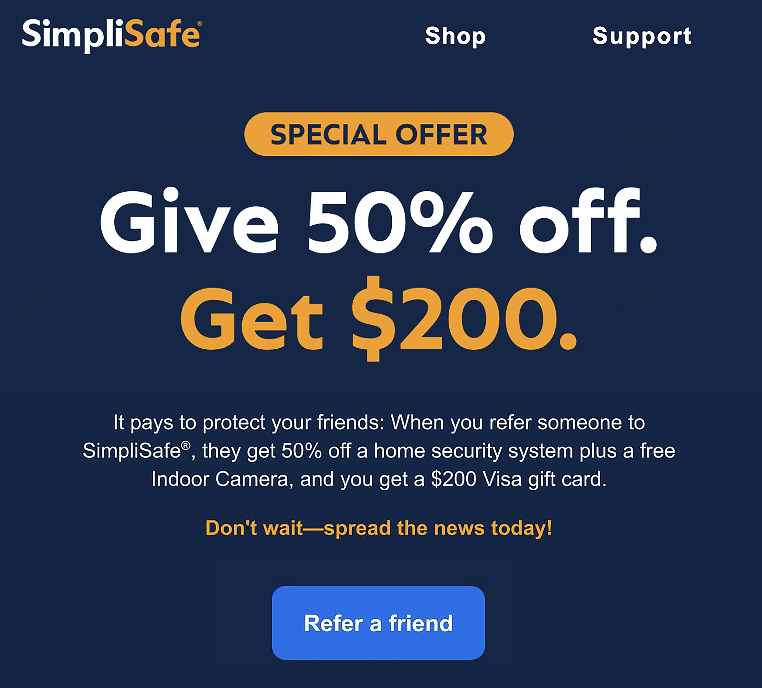 SimpliSafe &ndash; Refer a friend