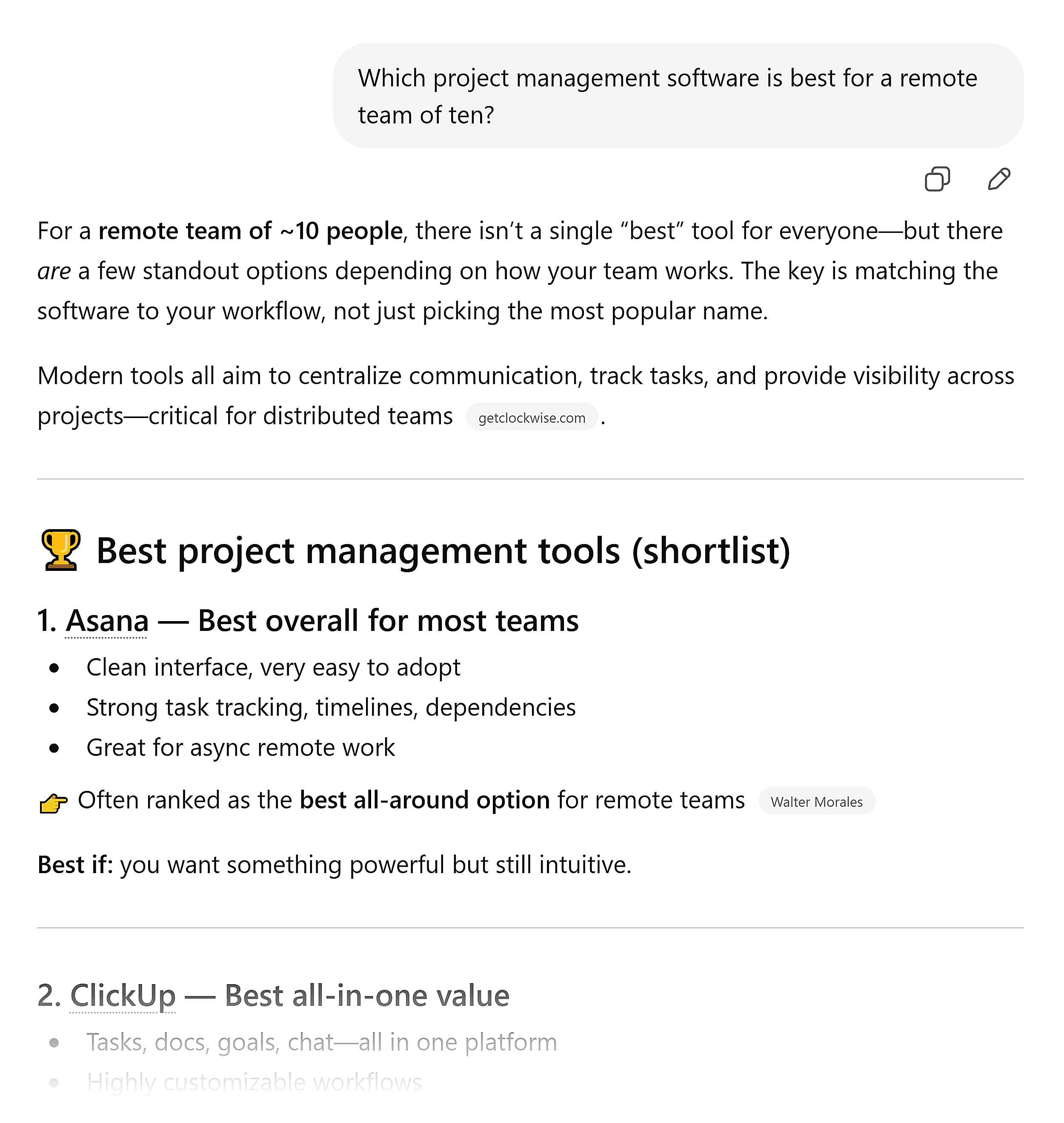 ChatGPT &ndash; Best management software