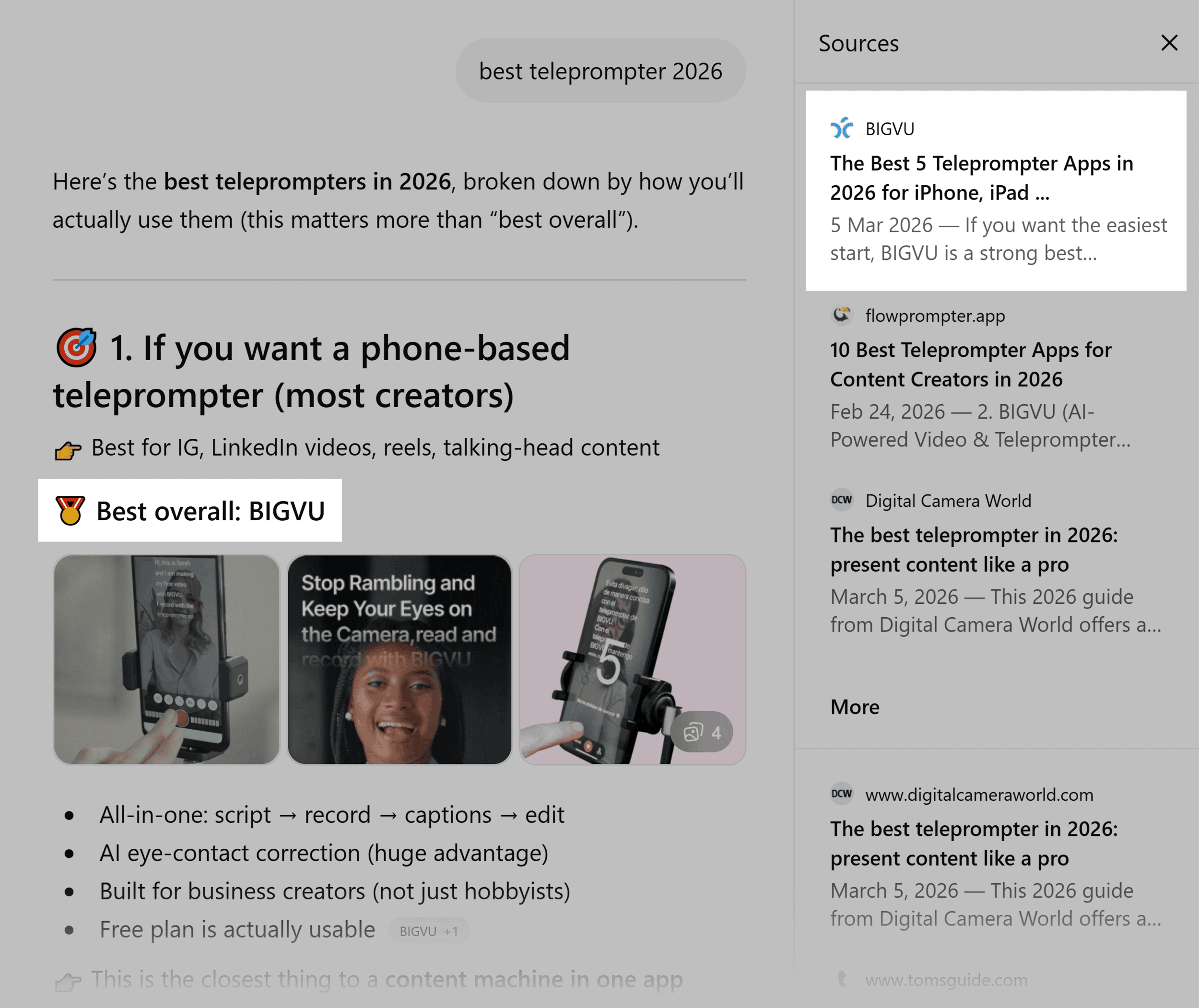 ChatGPT &ndash; Best teleprompter &ndash; BIGVU