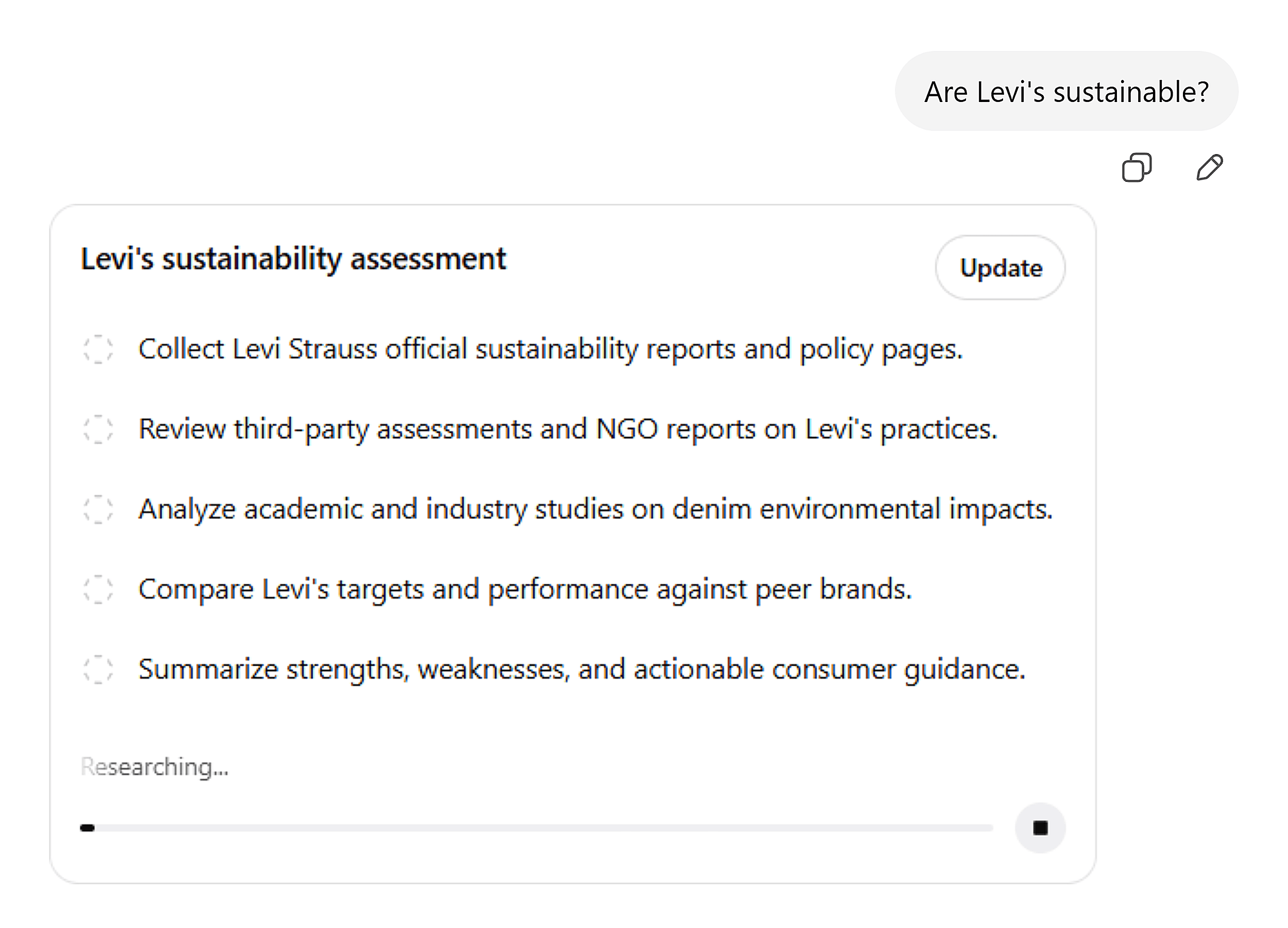 ChatGPT &ndash; Levi's sustainability &ndash; Deep research