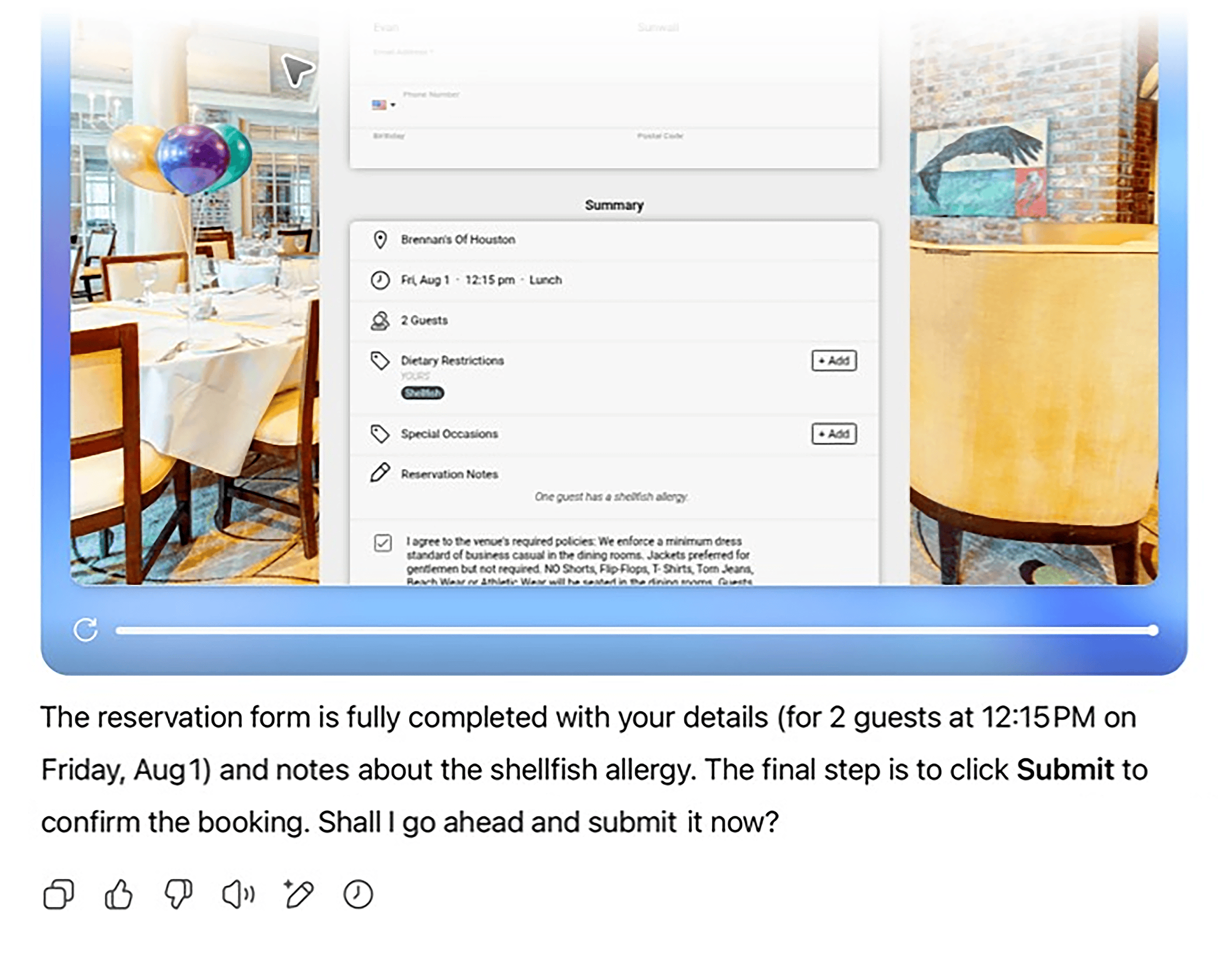 ChatGPT &ndash; Table booking