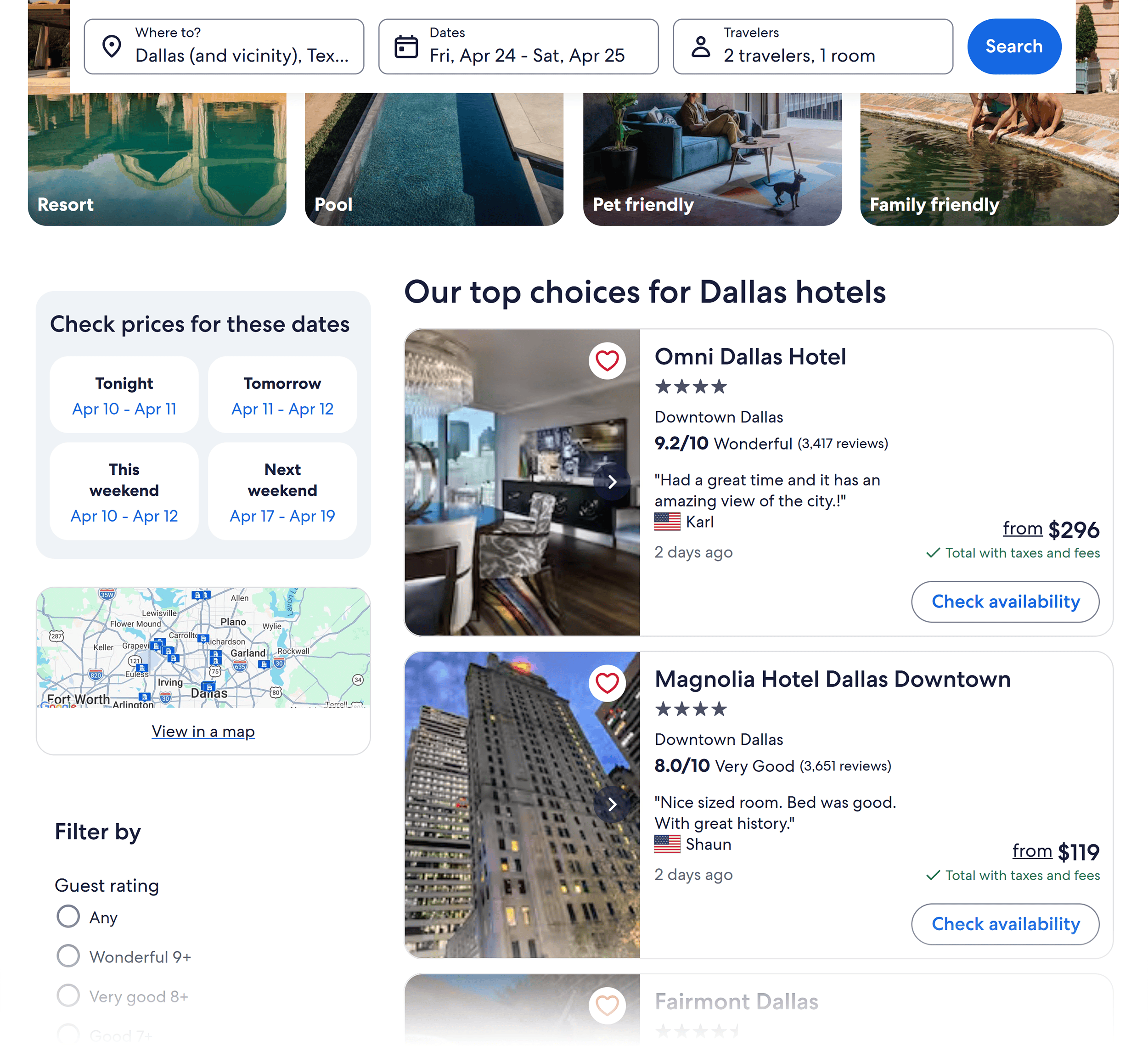 Expedia – Dallas hotels