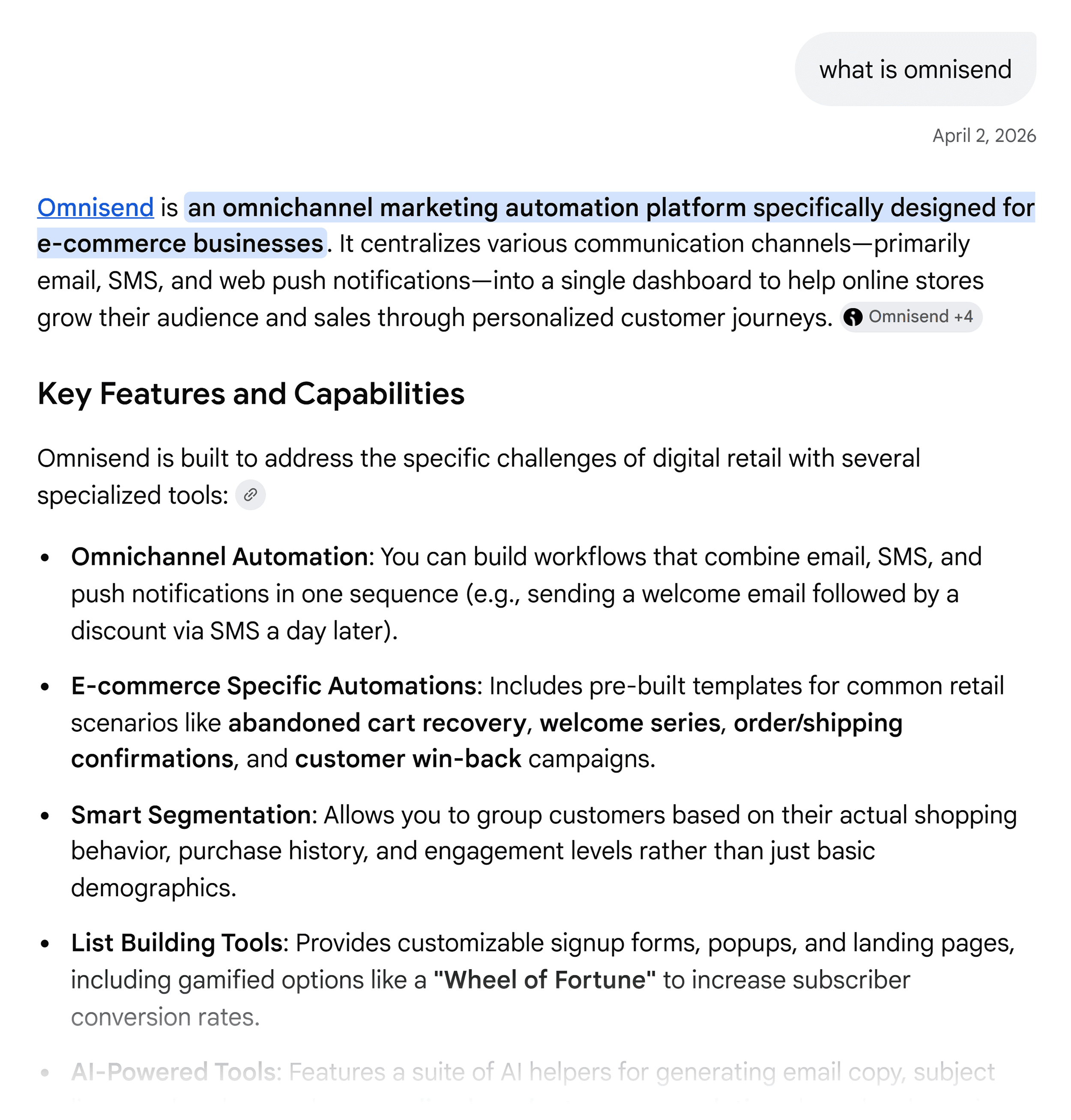 Google AI Mode &ndash; What is Omnisend
