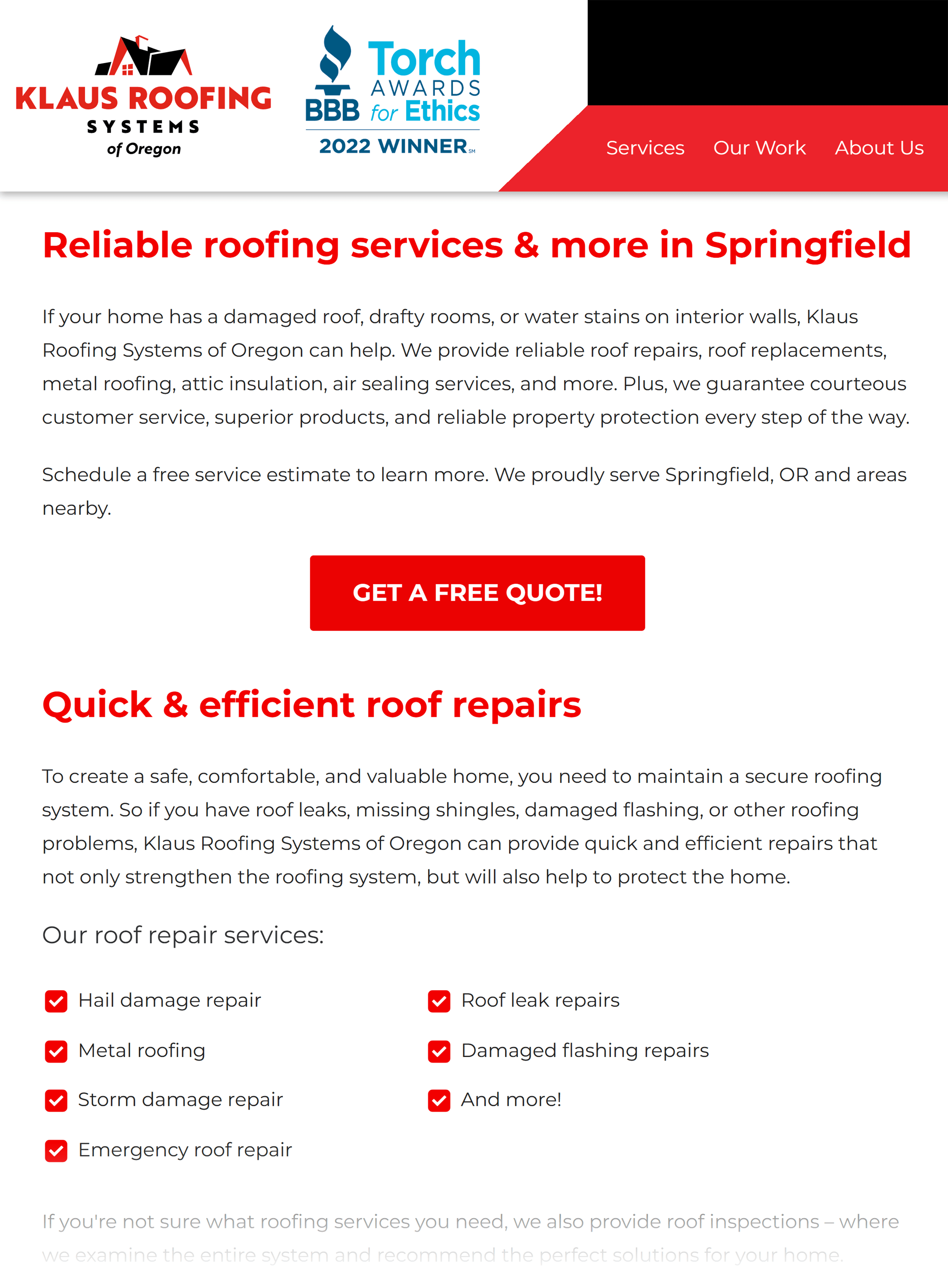 Klaus Roofing of Oregon