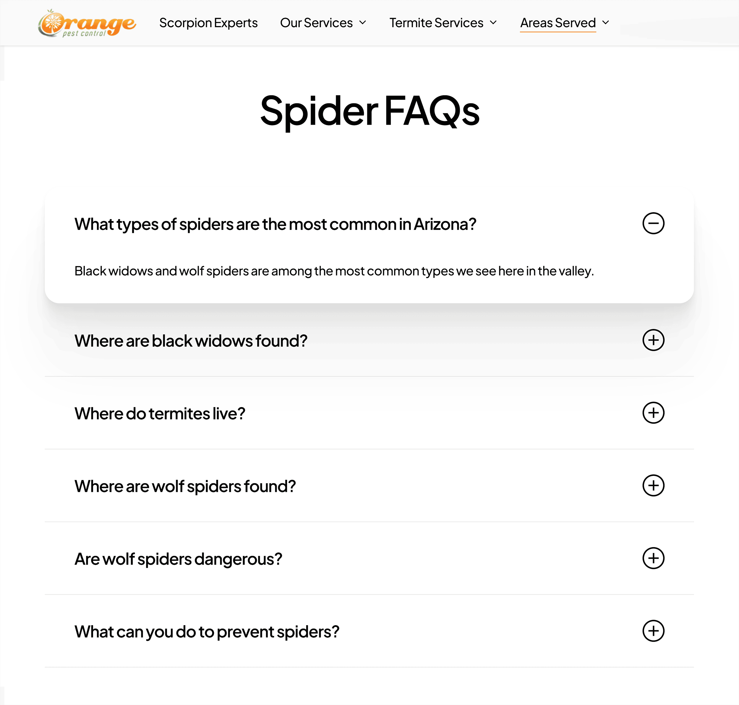 Orange Pestaz – Apache Junction spider control