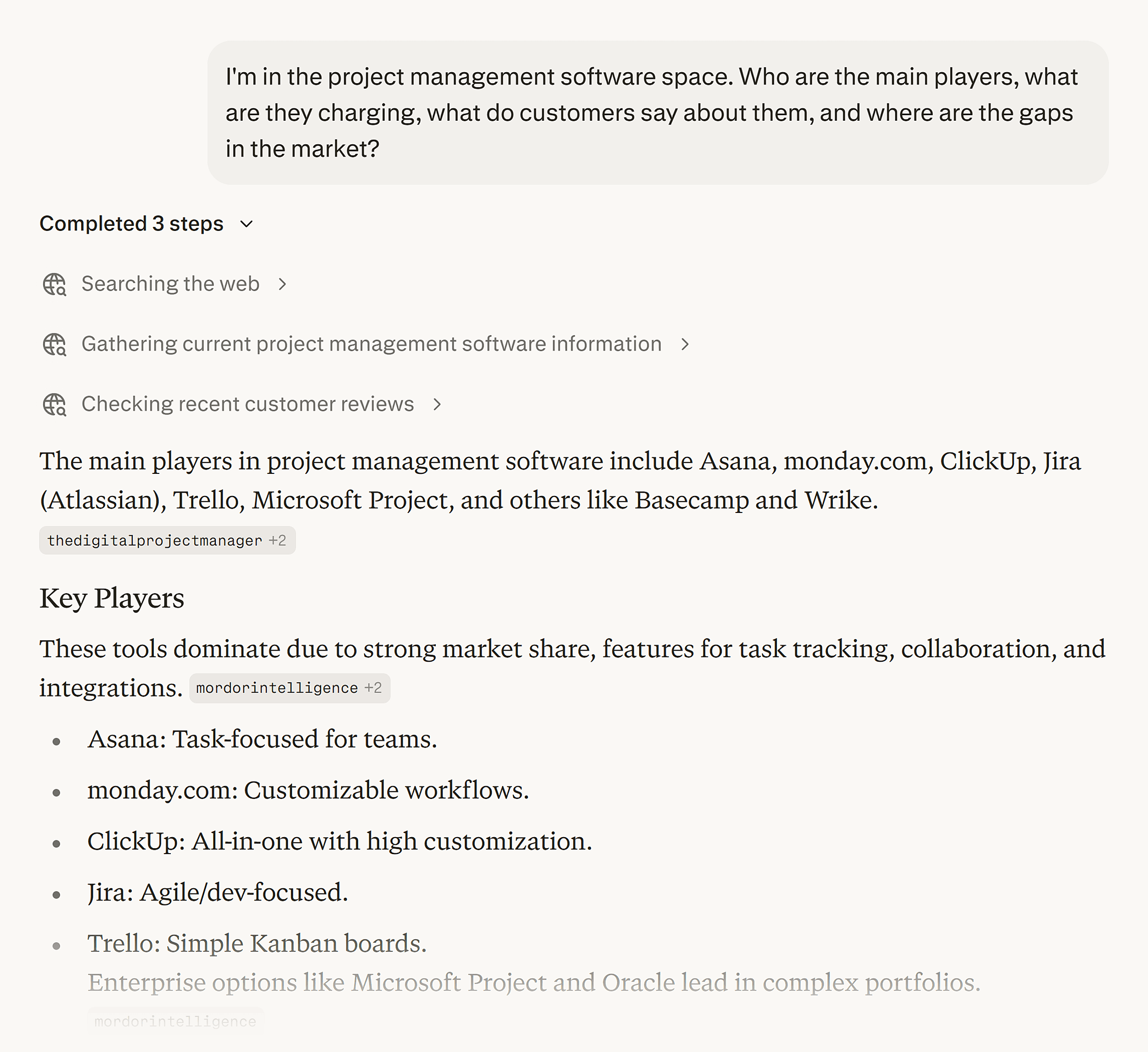 Perplexity &ndash; Project management software